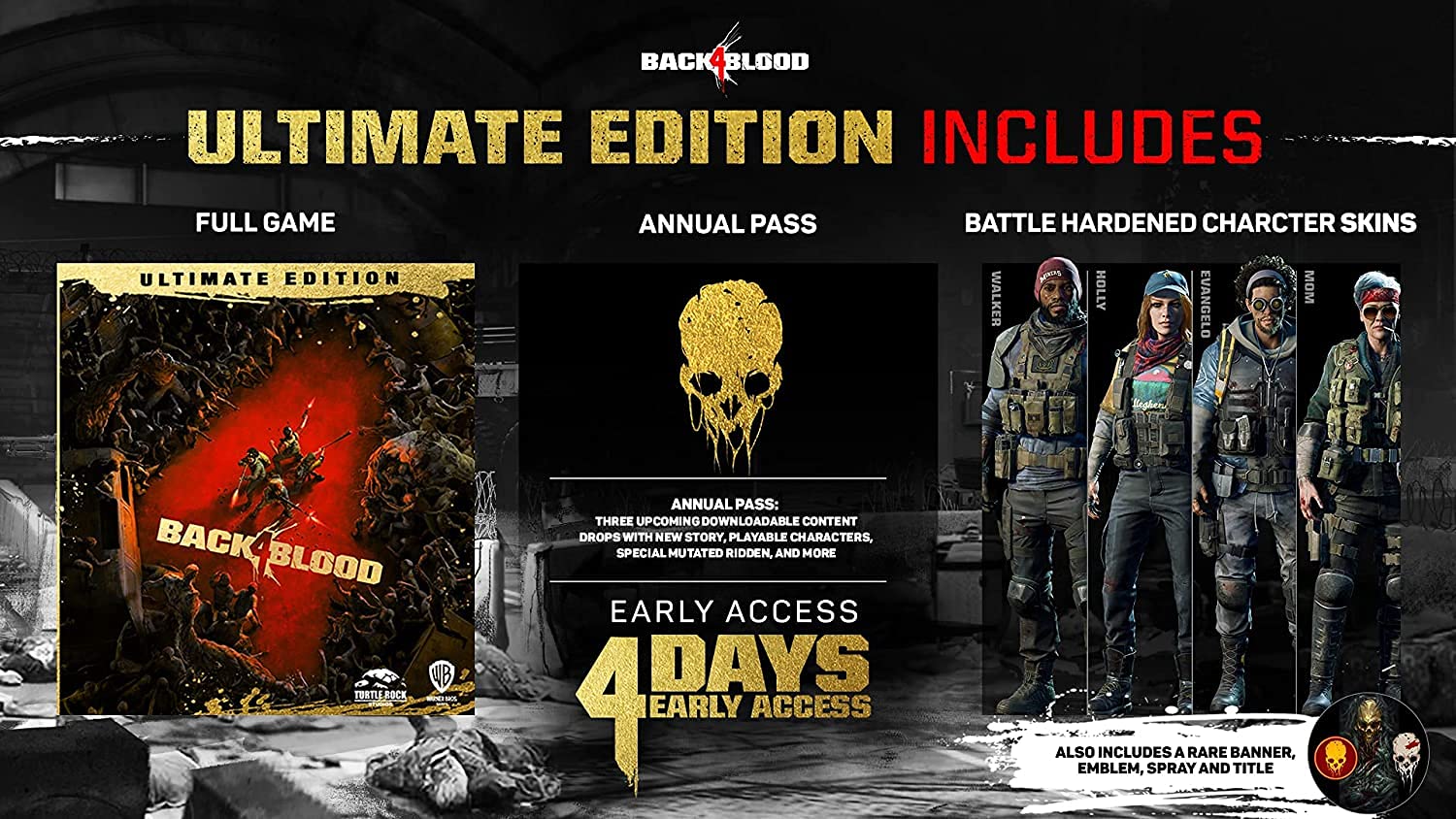 Back 4 Blood: Ultimate Edition - Xbox One & Series X|S Digital Download Code | Post-Apocalyptic Zombie Shooter Game | Perfect for Co-op Gaming Nights with Friends