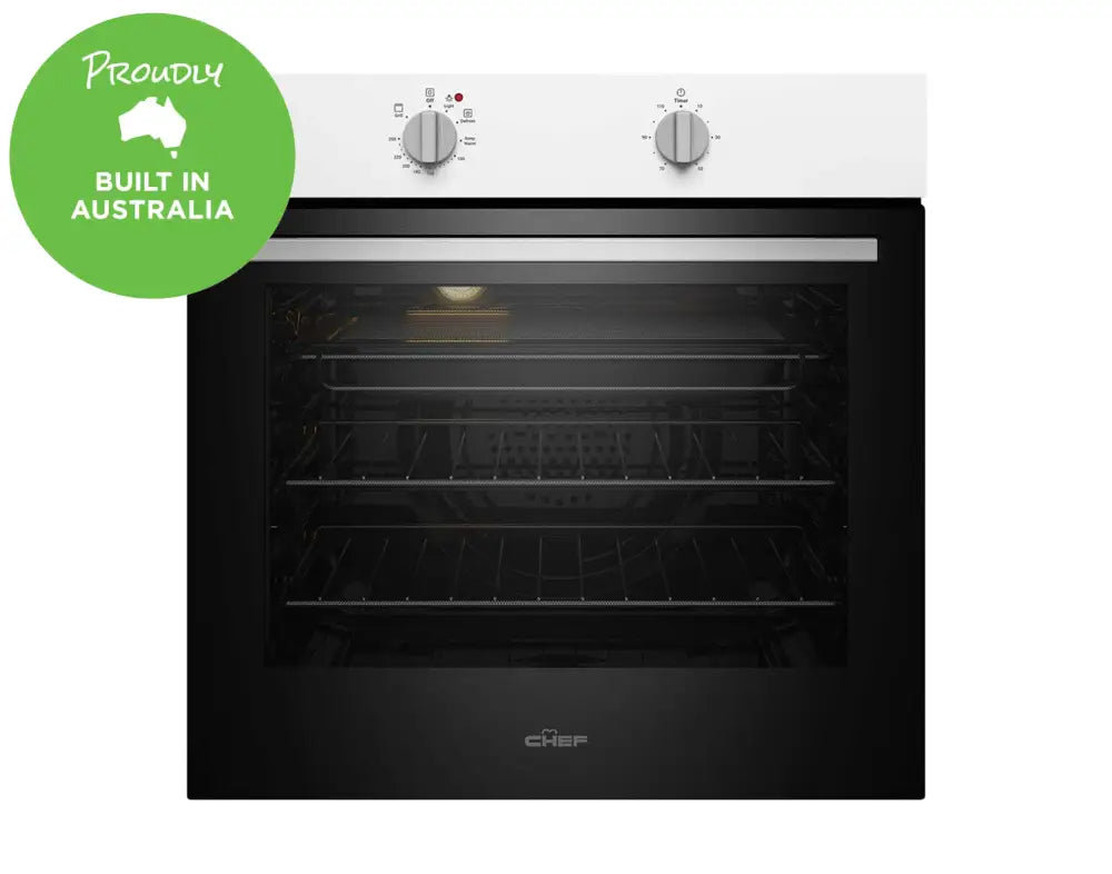 Chef CVE612WB 60cm White Electric Oven - Perfect for Baking, Roasting & Cooking in Home Kitchens