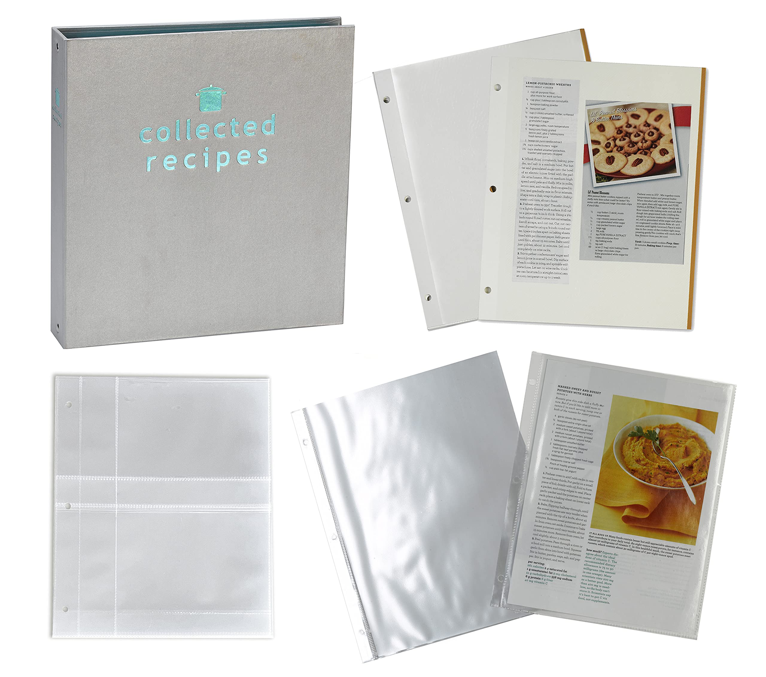 Turquoise and Gray Recipe Organizer Binder Set - Perfect for Kitchen Organization, Meal Planning, and Recipe Storage (3-Ring Binder, Dividers, Recipe Cards) - Ideal for Home Cooks, Food Bloggers, and Cooking Enthusiasts