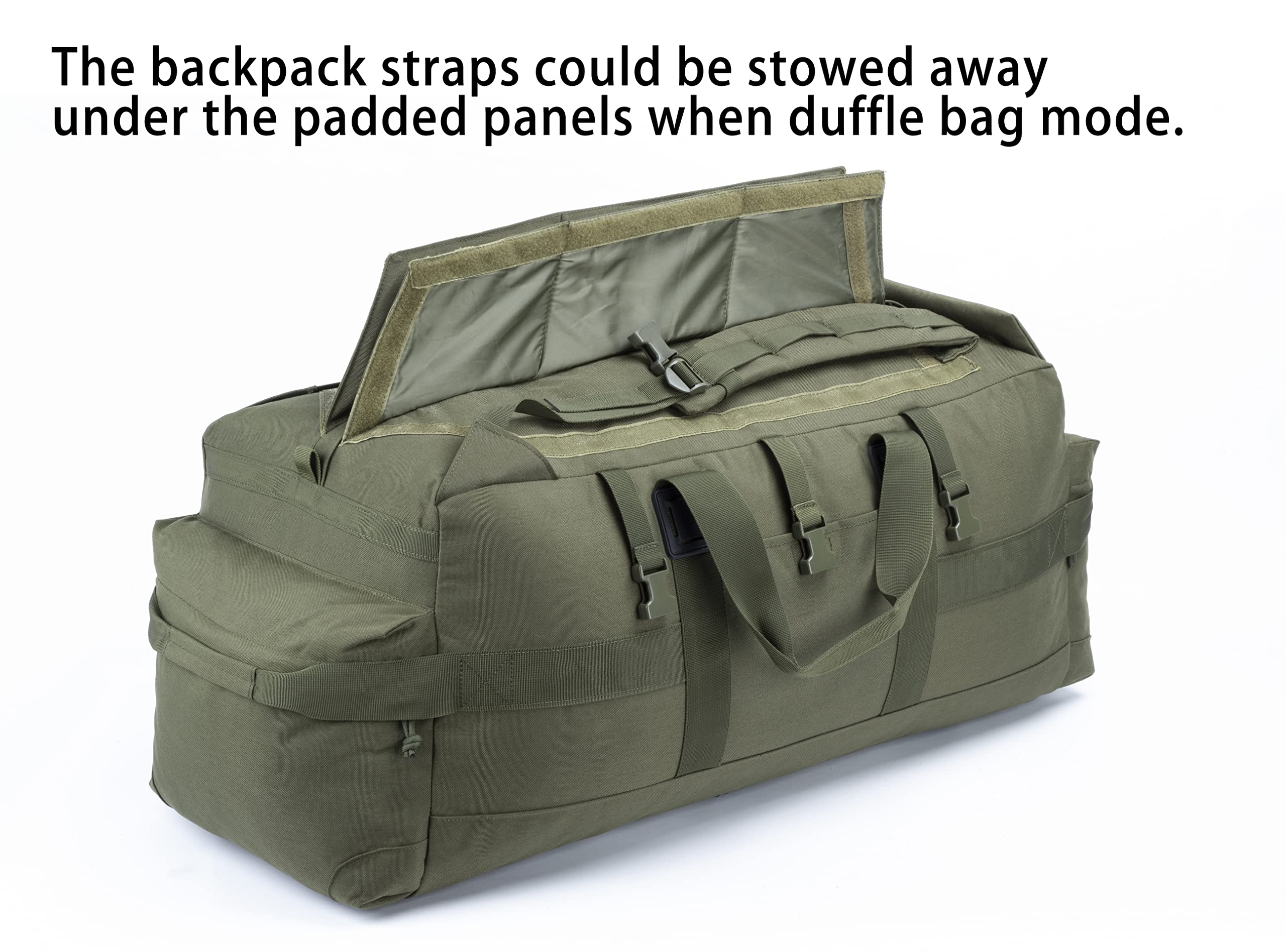 Backferry 85L Large Military Duffle Bag Backpack - Tactical Field Gear Equipment for Army Deployment, Olive Drab - Perfect for Camping, Hiking, Travel & Outdoor Adventures