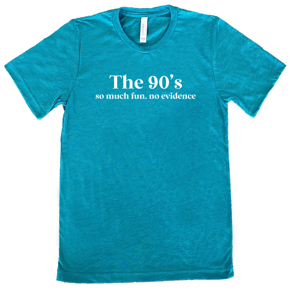 Vintage 90s No Evidence Fun Graphic T-Shirt - Unisex Retro Tee for Men & Women - Perfect for Casual Wear, Parties, and Nostalgic Fashion