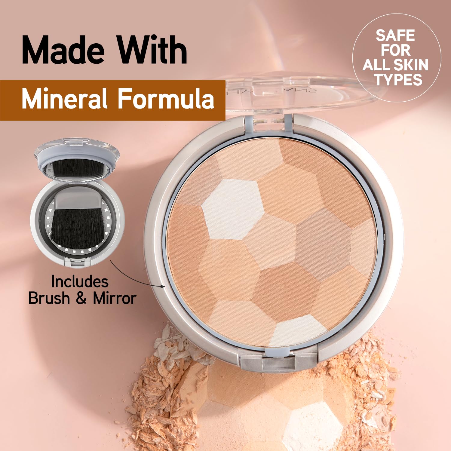 Physicians Formula Multi-Colored Pressed Finishing Powder - Translucent Setting Powder Palette for Natural Coverage | Dermatologist & Clinically Tested | Perfect for Daily Makeup & Professional Contouring