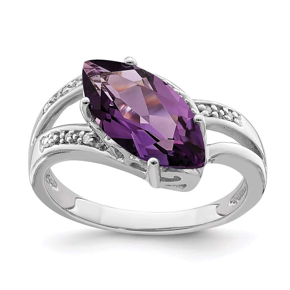 925 Sterling Silver Amethyst & Diamond Ring for Women | Elegant Fine Jewelry Gift for Her | Perfect for Anniversaries, Birthdays & Special Occasions
