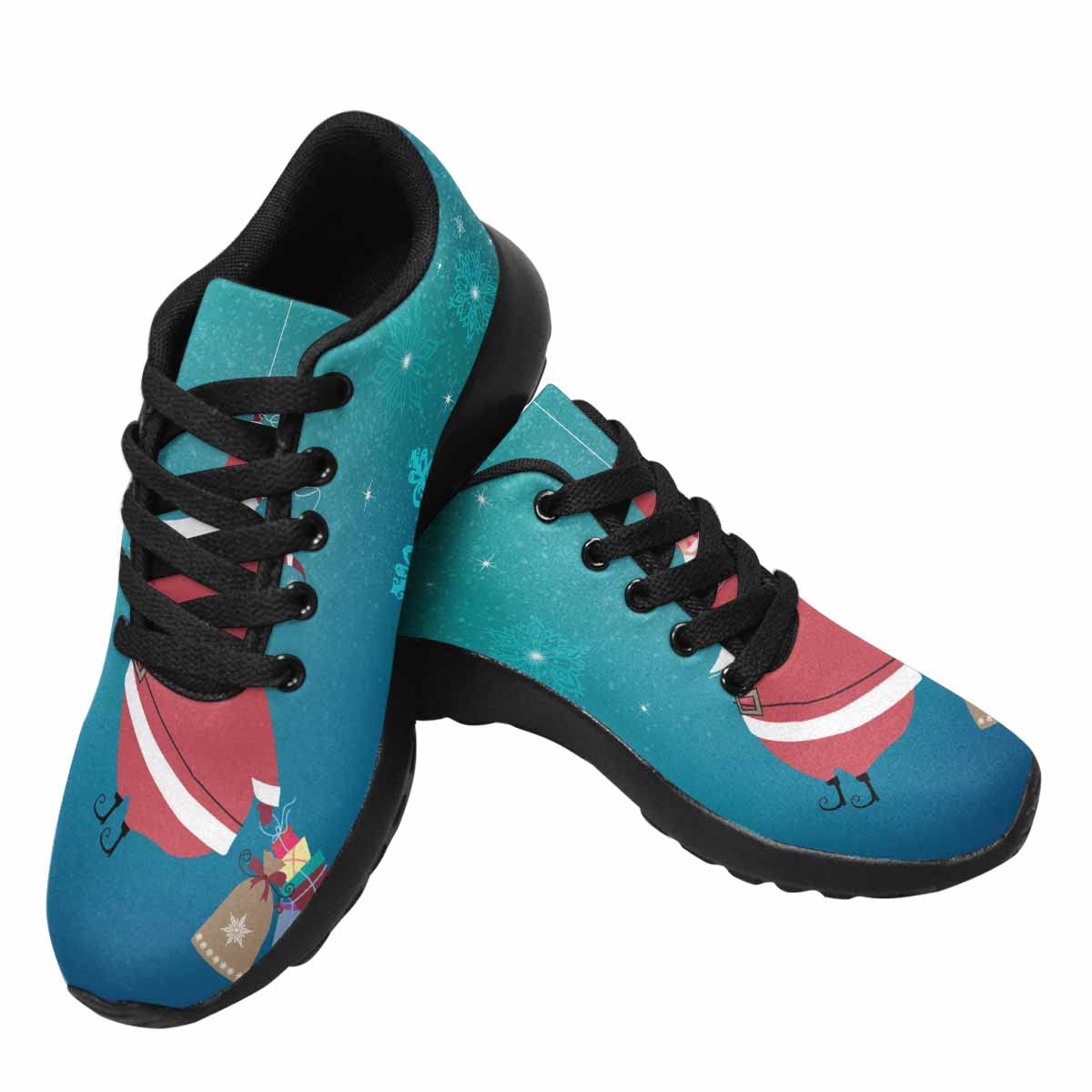 InterestPrint Women's Lightweight Breathable Running Shoes - Cute Penguin with Santa Hat Design - Perfect for Jogging, Gym Workouts & Christmas Gifts