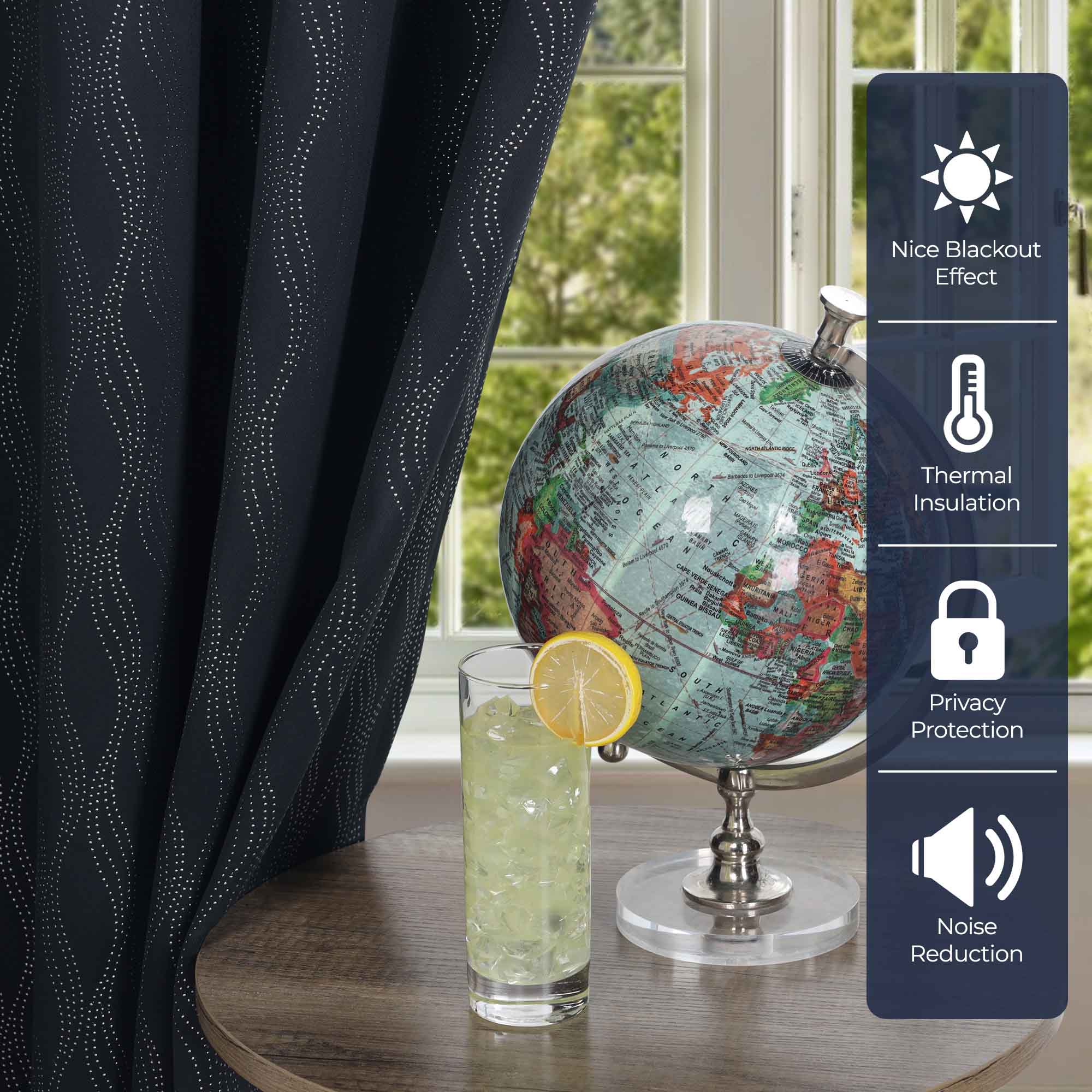 Zuri Textured Washable Blackout Curtains for Bedroom - Thermal Insulated Room Darkening Window Drapes (Set of 2 Panels) - Perfect for Nursery, Home Theater & Light Sleepers
