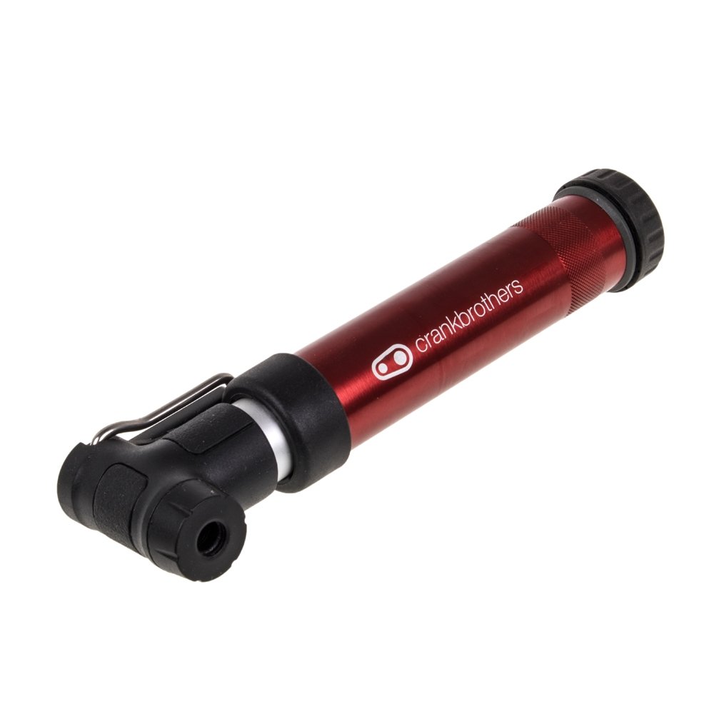 Crankbrothers Gem Hand Pump - High Pressure Bike Tire Pump, Compact & Portable, Red (Short Version) - Perfect for Road Bikes, Mountain Bikes & Cycling Adventures