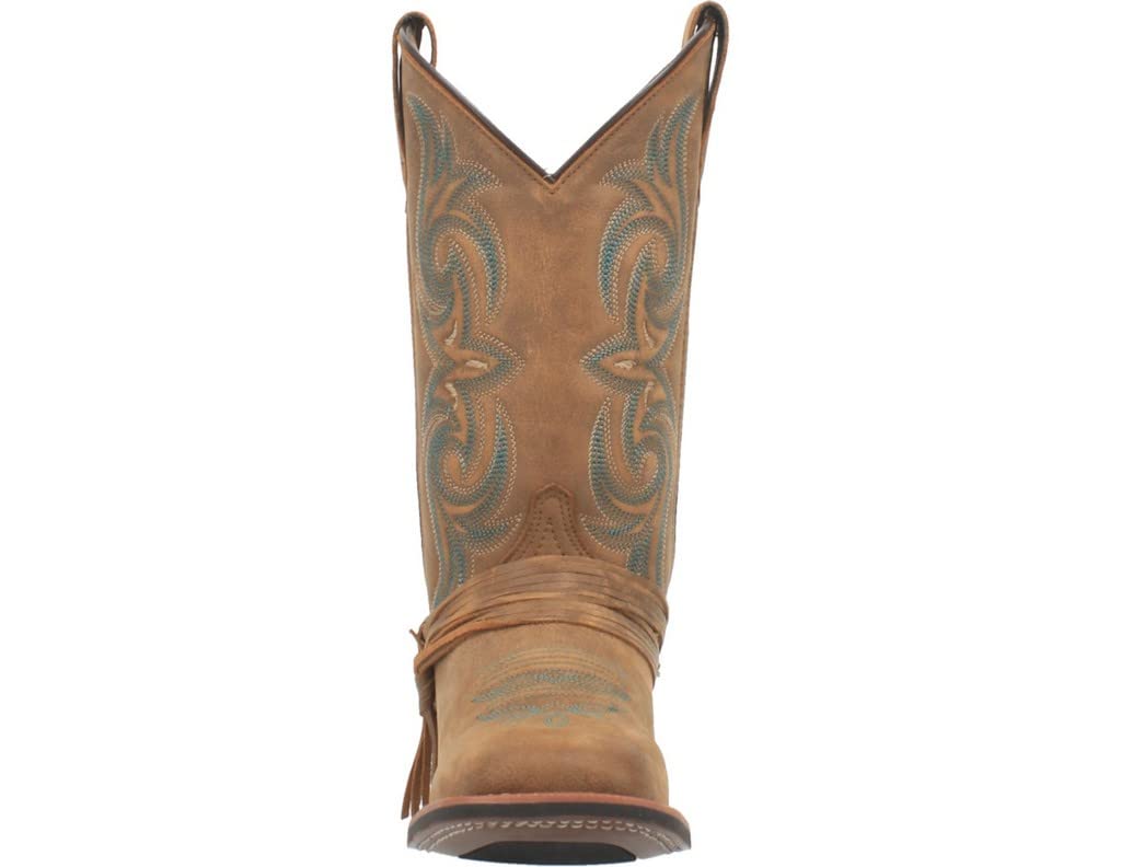 Laredo Dan Post Tan Sadie Women's Western Boots - 5848 Broad Square Toe Cowgirl Boots for Country Dancing & Rodeo Events