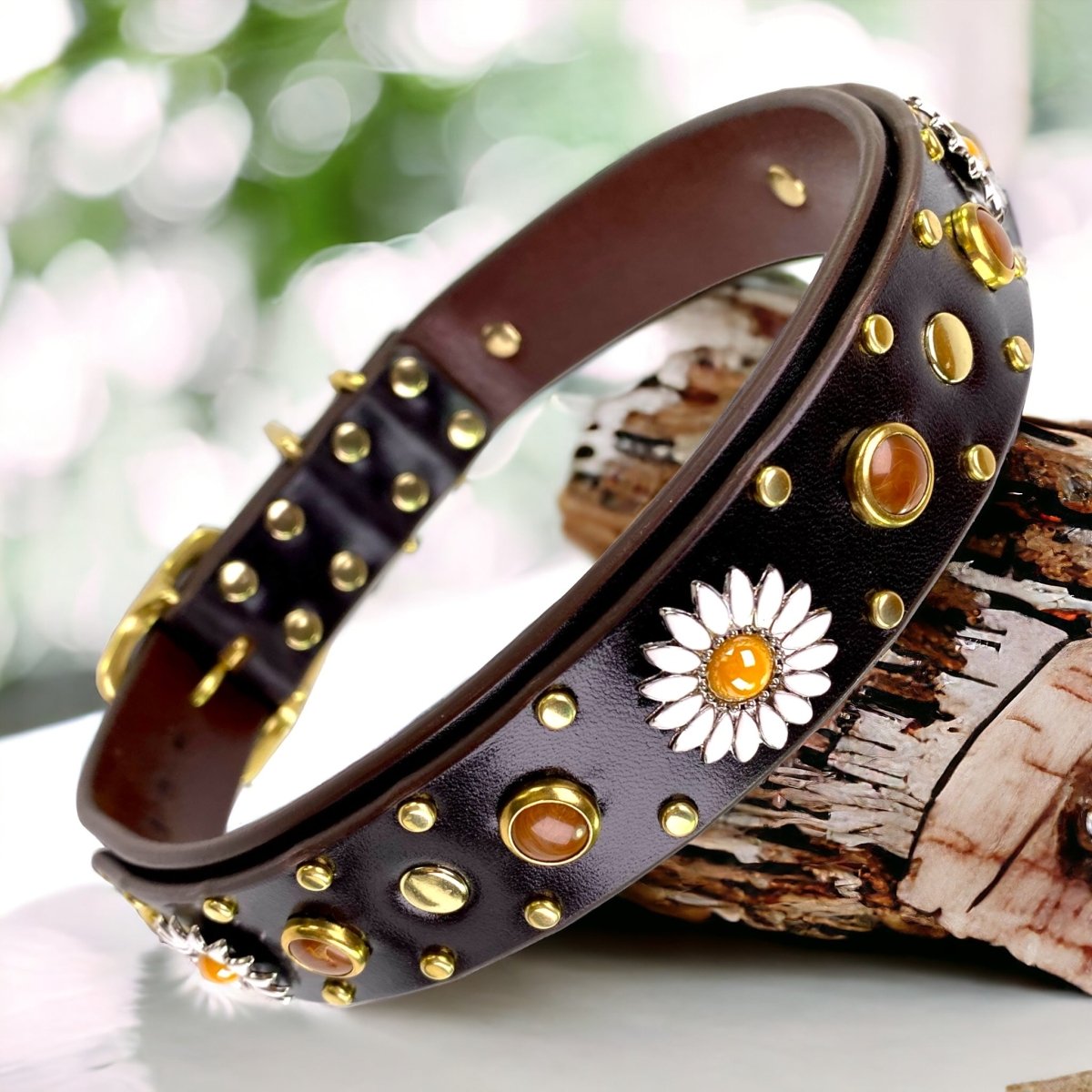 Premium Genuine Leather Dog Collar - Kalina Collection | Adjustable & Durable Pet Collar for Small Medium Large Dogs | Perfect for Daily Walks, Training & Outdoor Adventures