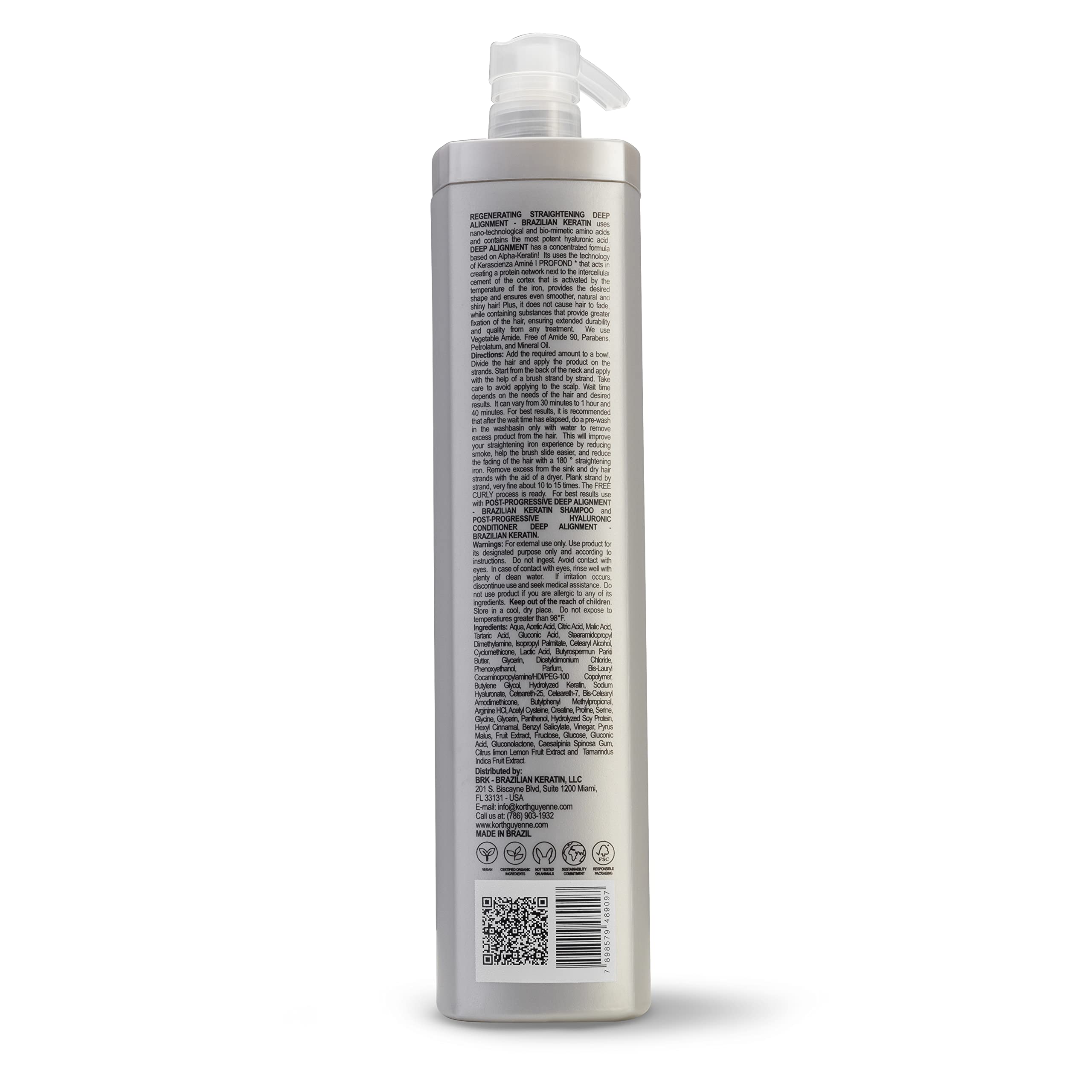 Korth Guyenne Deep Alignment Regenerator System - Smoothing Hair Treatment for Damaged Hair (1L/33.81 fl.oz) - Professional Salon Quality at Home, Perfect for Frizz Control & Heat Protection