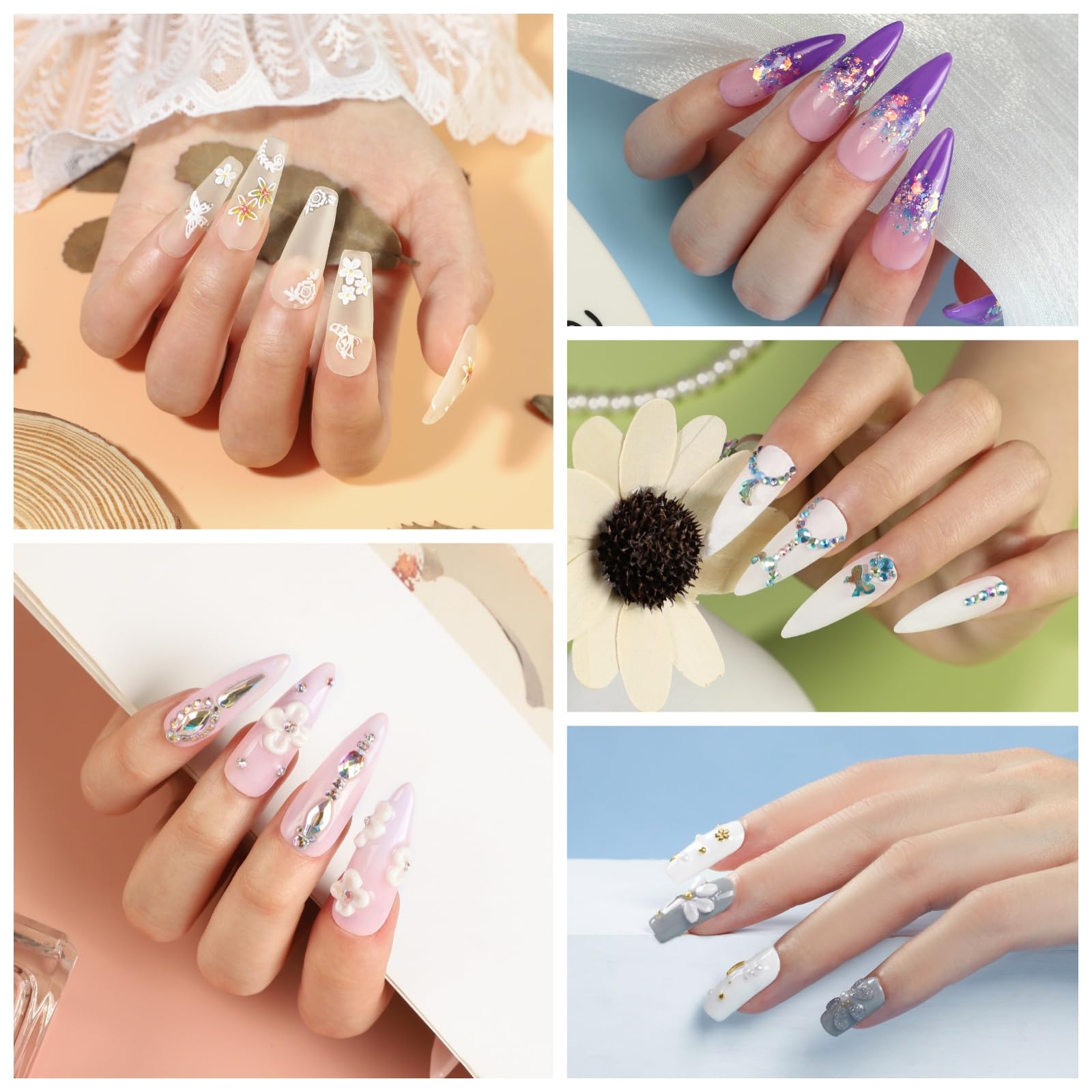 Professional Acrylic Nail Kit for Beginners - Complete DIY Nail Set with Acrylic Powder, Rhinestones & Glitter Decorations | Perfect for Home Manicures, Salon Use & Gifts for Women