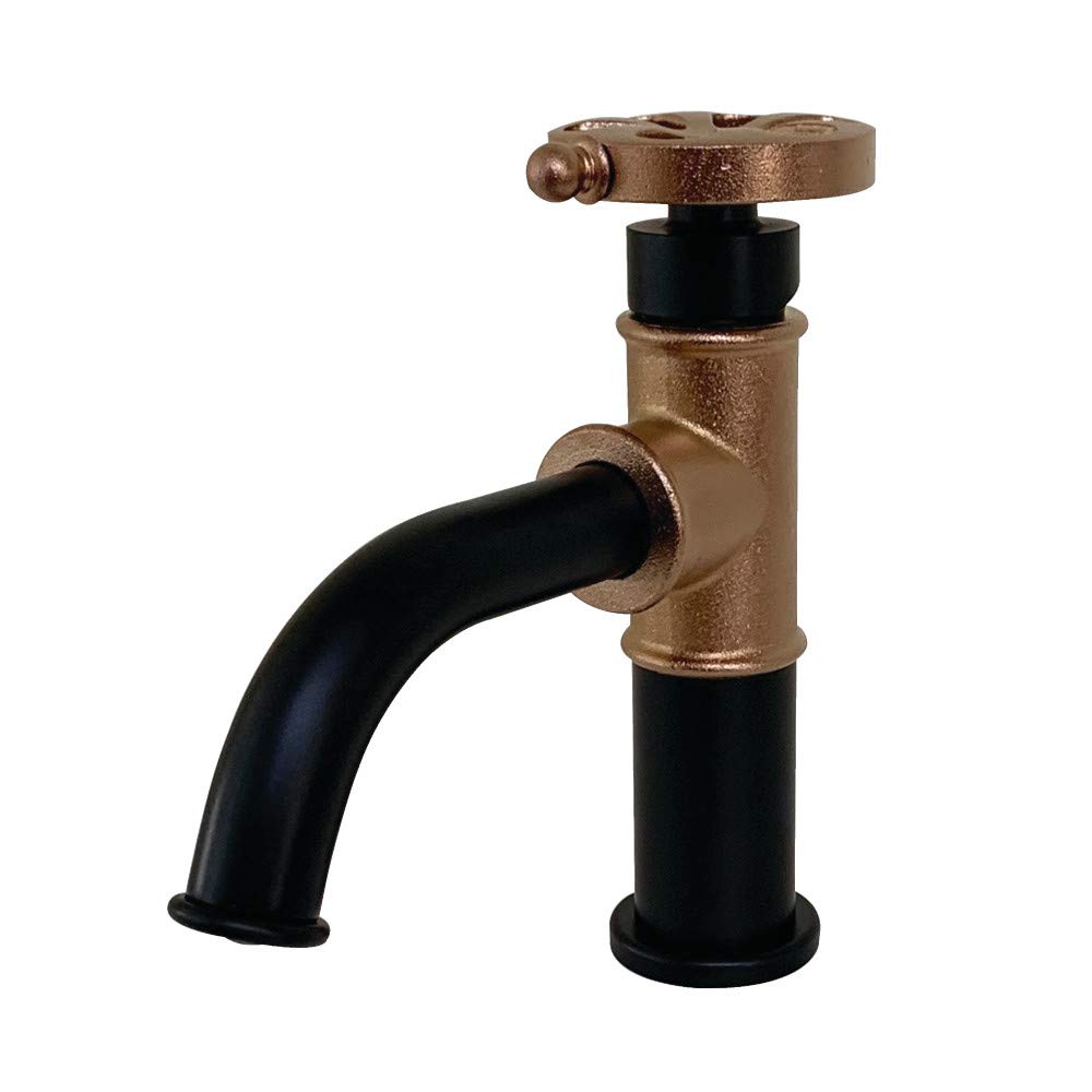 Kingston Brass KS2827RX Belknap Matte Black & Rose Gold Bathroom Faucet - 2.5