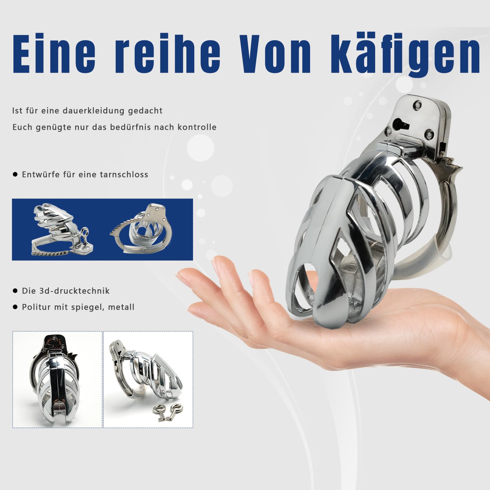 Adjustable Metal Chastity Cage for Men - Breathable Cock Cage with Lock Design - Bondage SM Sex Toy for Sissy Play - Perfect for BDSM, Roleplay & Couples Fun