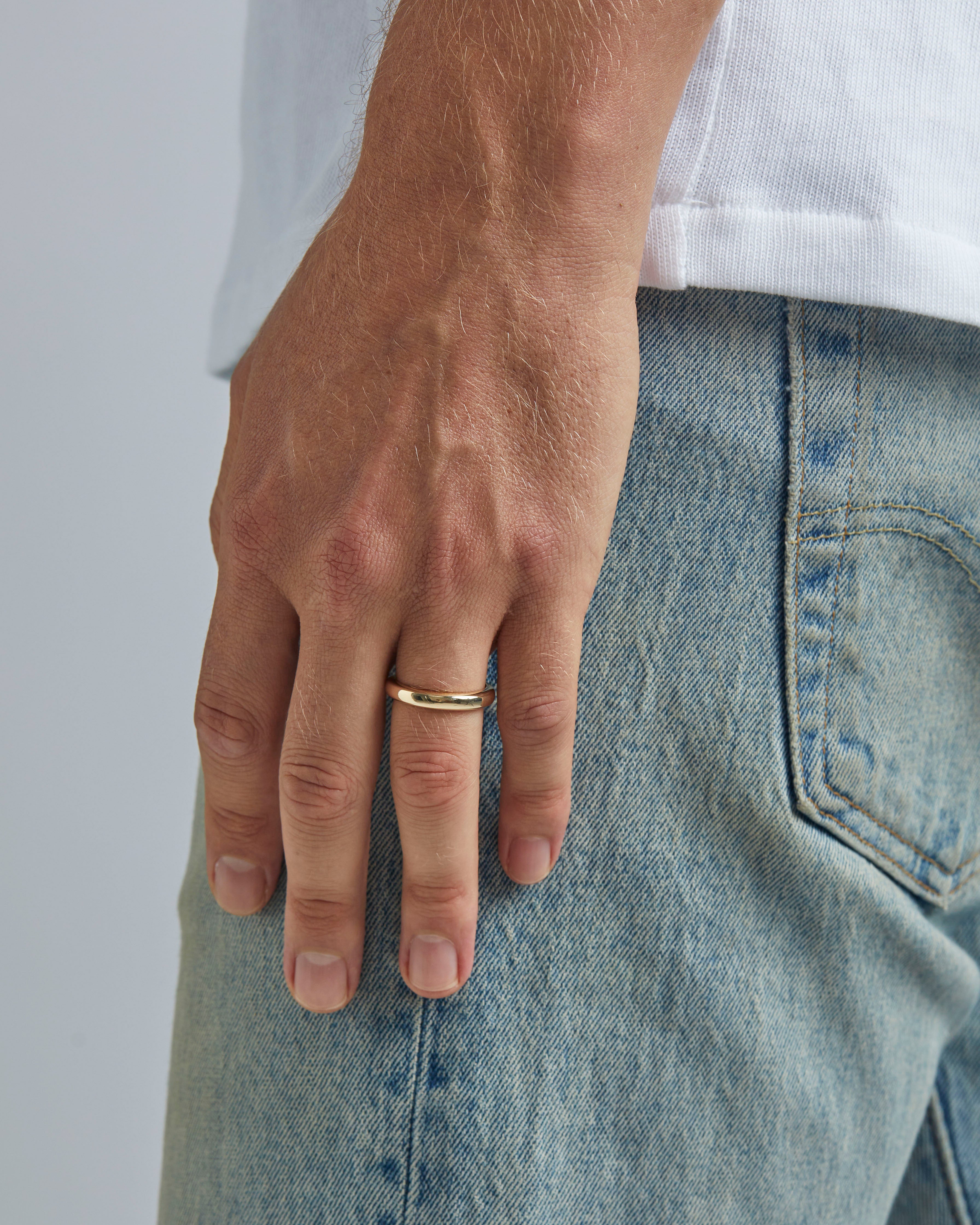 Bold Curve Ring | 4mm Wide Gold Plated Stainless Steel Stackable Band Ring for Women - Perfect for Everyday Wear, Stacking & Gift Giving