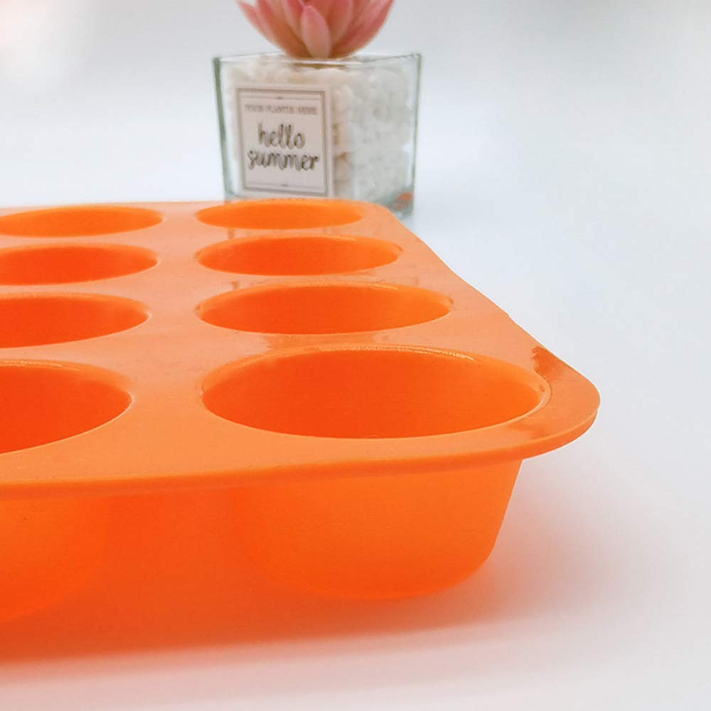 Qtopun 4-Pack Silicone Mini Muffin Pan - 24 Cups Non-Stick Baking Mold for Cupcakes, Muffins & Desserts - Perfect for Parties, Holidays & Home Baking (Orange)