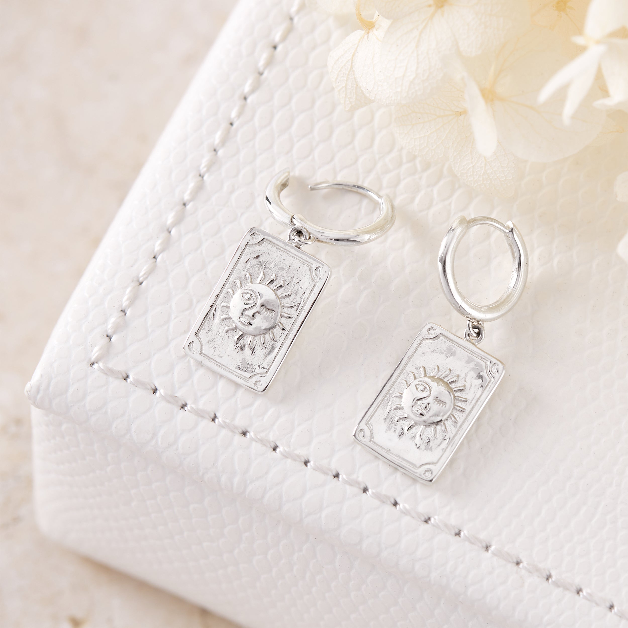 Sun and Moon Tarot Huggies - Mystical Astrology Inspired Earrings for Women | Perfect for Tarot Readings, Spiritual Healing & Boho Fashion Accessories