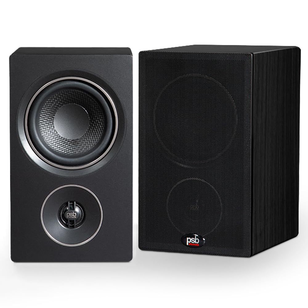 PSB Speakers Alpha P3 Passive Compact Bookshelf Speakers - High-Quality Audio for Home Theater, Studio, and Office (Black Ash, Pair)