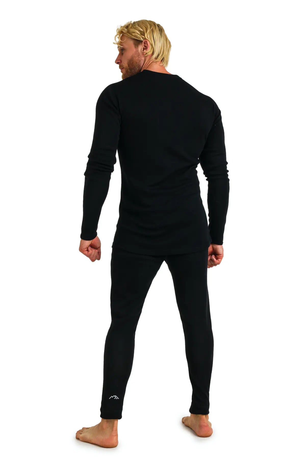 Men's Merino Wool Thermal Underwear Set 320 GSM - Black | Winter Base Layer for Skiing, Hiking & Cold Weather