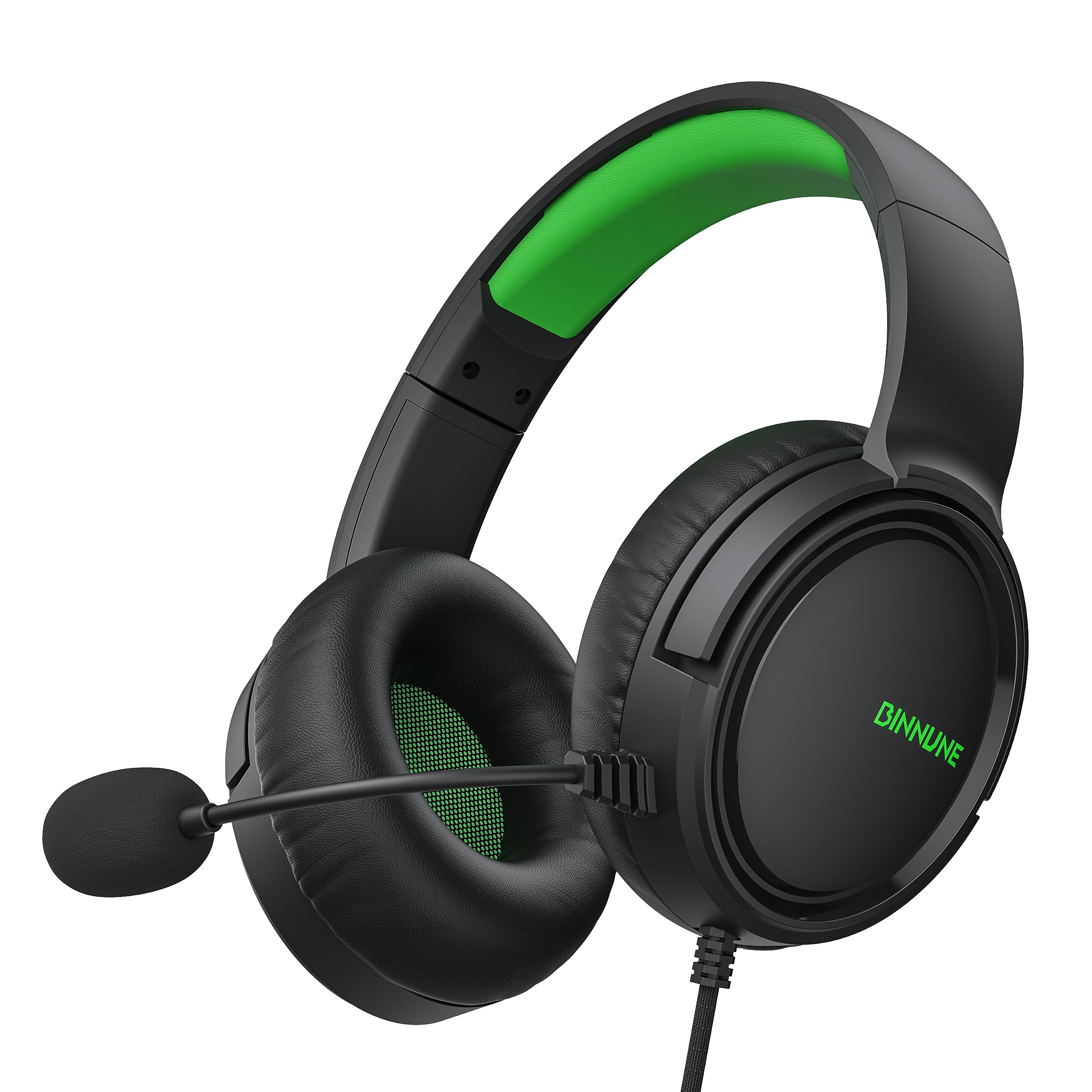 BINNUNE Wired Gaming Headset with Microphone for Xbox Series X|S, Xbox One, PS4, PS5, PC, Nintendo Switch - Noise Cancelling Over-Ear Headphones for Immersive Gaming & Online Chat