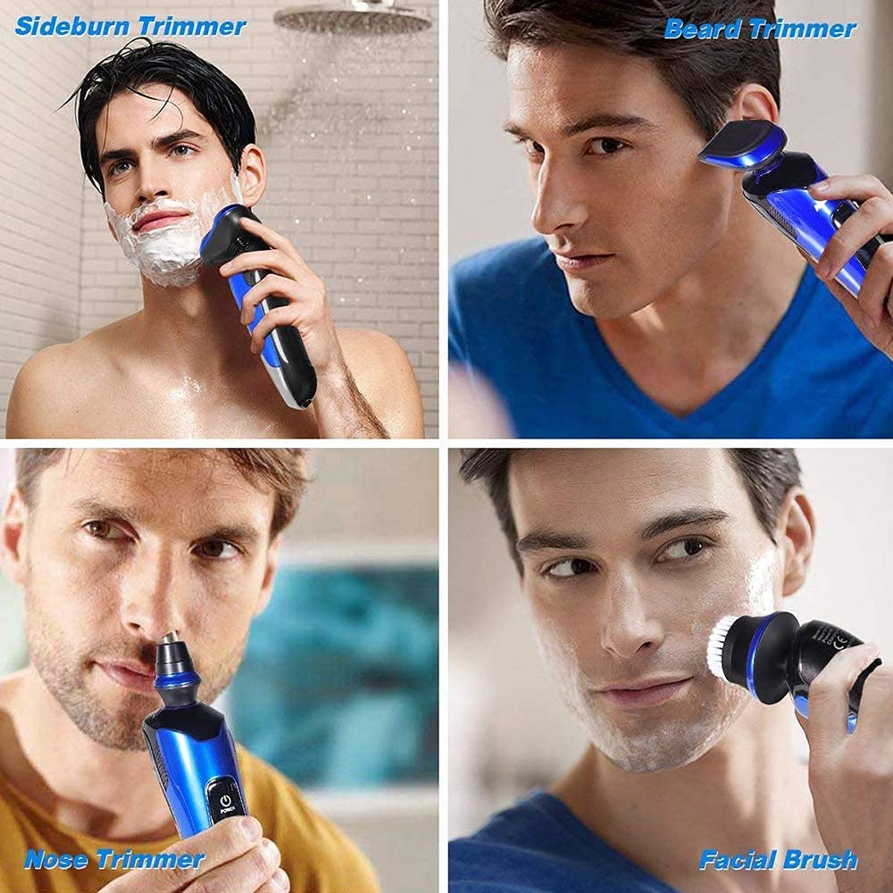 Rechargeable Electric Shaver - IPX6 Waterproof for Wet/Dry Shaving at Home & Travel