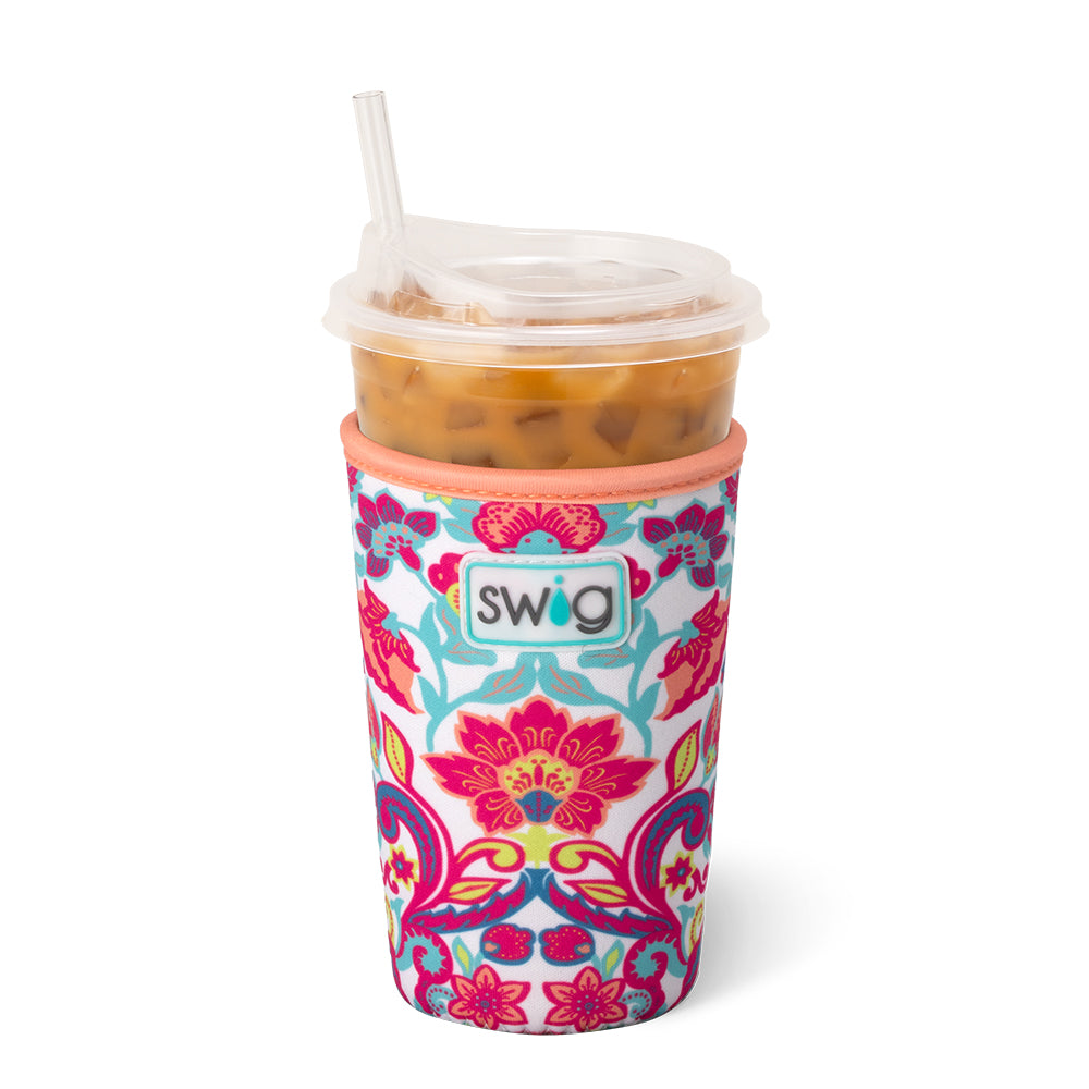 Flourish Medium Iced Coffee Cup Sleeve - Insulated Reusable Coffee Cup Holder for Hot & Cold Drinks, Perfect for Iced Coffee, Tea, and Smoothies at Home, Office or Cafe