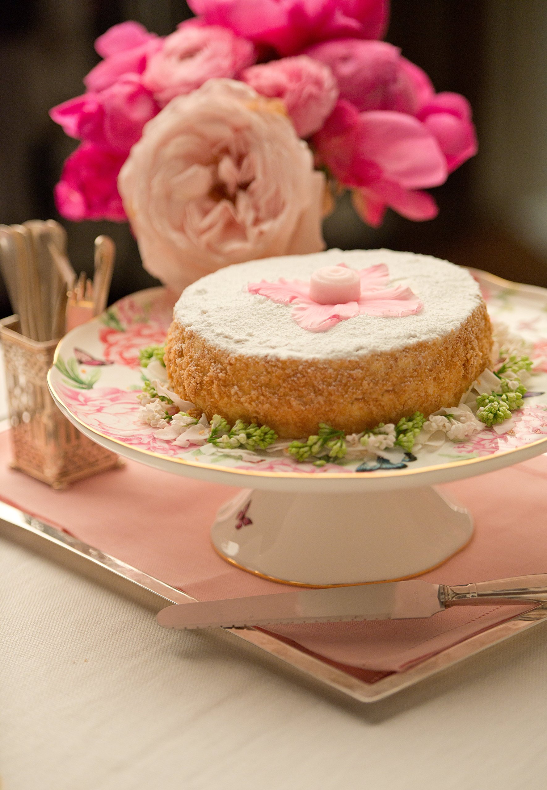 Royal Albert Miranda Kerr Gratitude Large Cake Stand - Elegant Floral Design for Afternoon Tea, Wedding, and Special Occasions