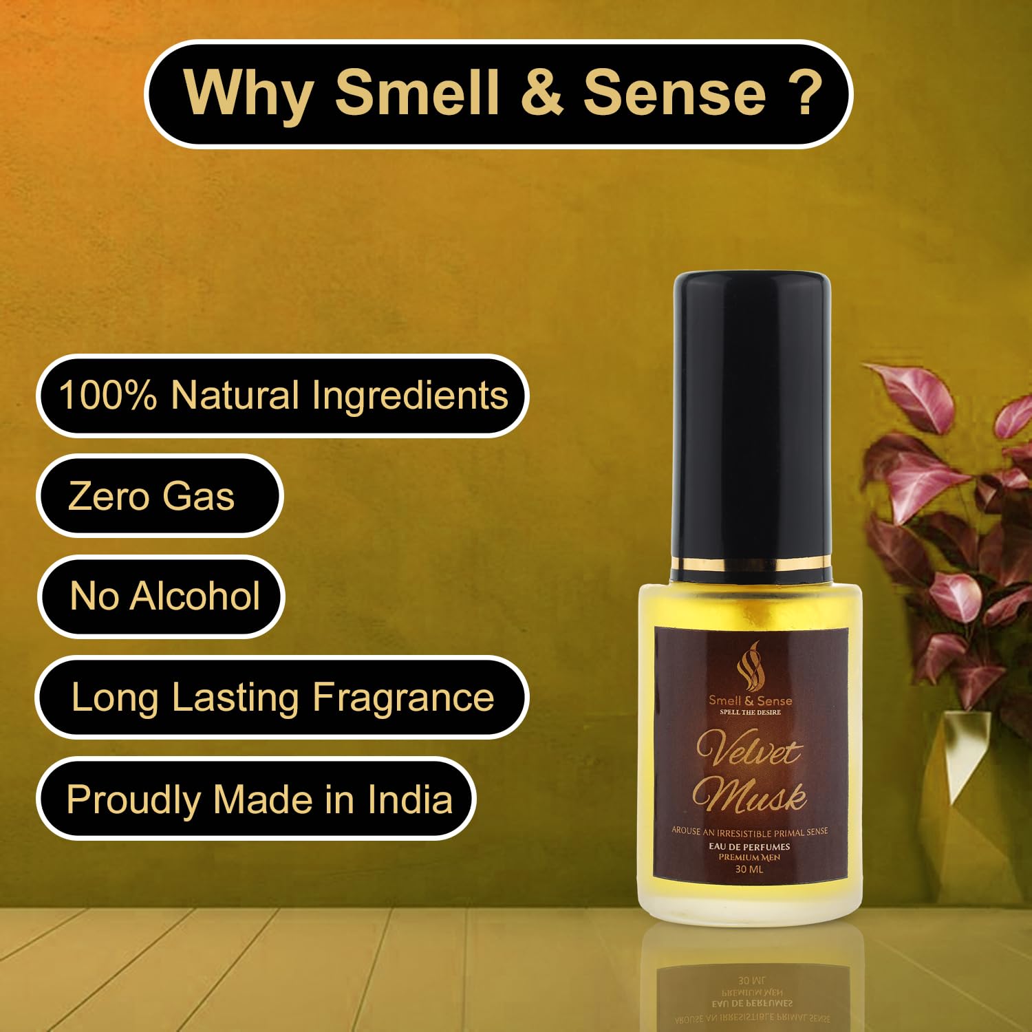 Premium Velvet Musk Fragrance Perfume for Men - 30ml Eau De Parfum | Alcohol-Free, Long-Lasting Luxury Scent | Zero Gas Formula | Perfect Gift for Him | Ideal for Date Nights, Office & Special Occasions