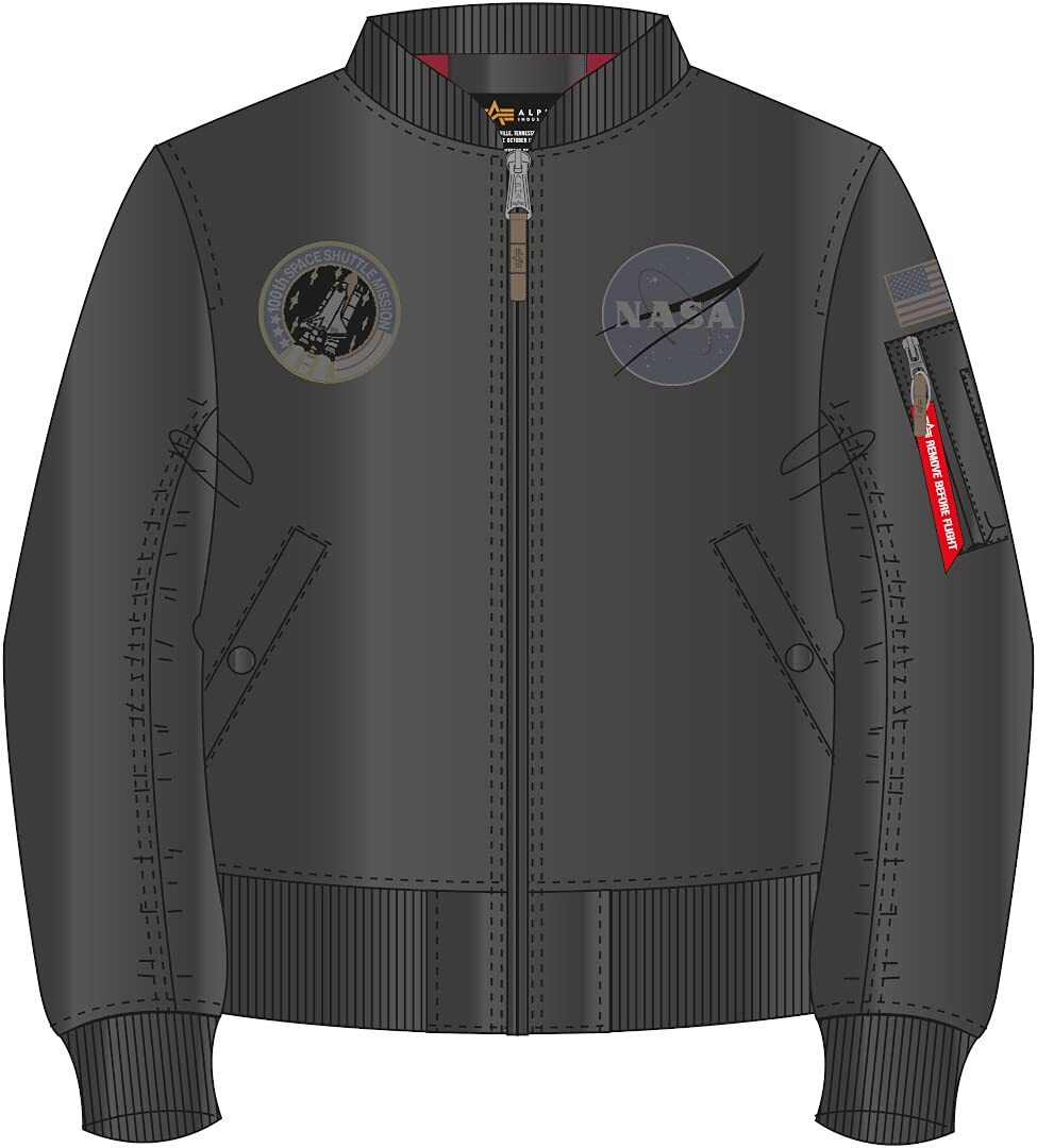 Alpha Industries MA-1 NASA Bomber Jacket - Vintage Flight Battlewash Style | Men's Military Aviator Coat for Streetwear & Outdoor Adventures