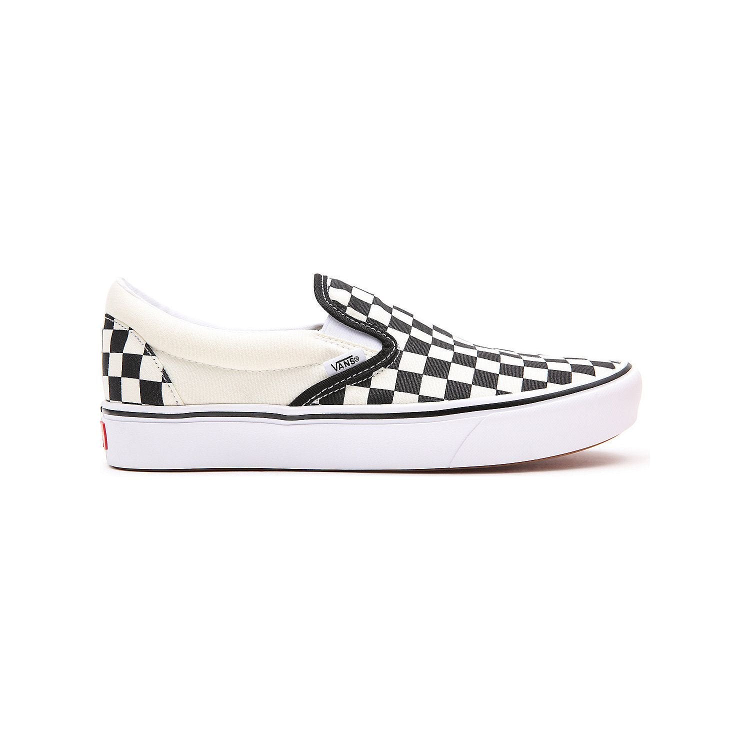 Vans Classic Slip-On Comfycush™ Checkerboard Shoes - Black & Off White | Comfortable Skate Shoes for Men & Women | Perfect for Casual Wear, Street Style & Skateboarding