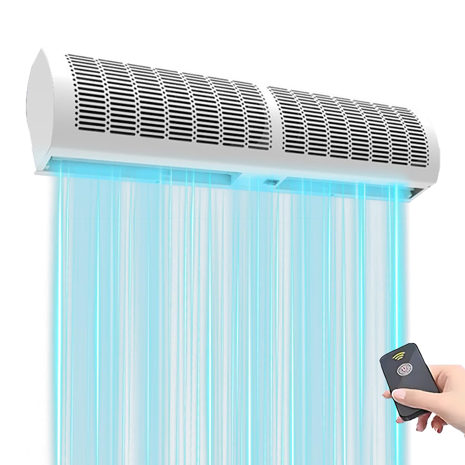 24/36/48/60 Inch Commercial Air Curtain with Remote Control - 2 Speed Super Powerful Door Blower for Fly Control - 110V Unheated Air Barrier for Stores, Restaurants & Homes - Perfect for Entryways, Kitchens & Retail Spaces