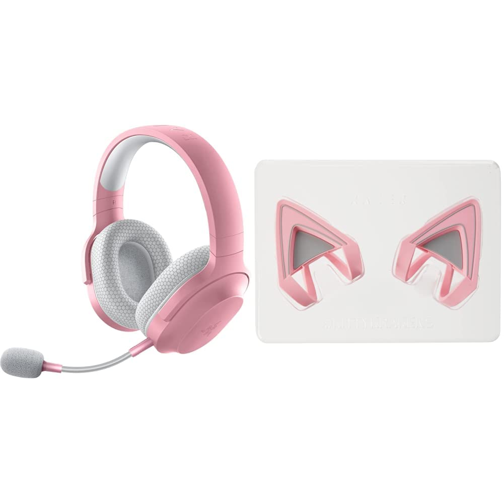 Razer Barracuda X Wireless Gaming Headset for PC, PS5, Switch & Mobile - Lightweight Multi-Platform Headphones with Kitty Ears (Quartz Pink) - Perfect for Gaming, Streaming & Work from Home