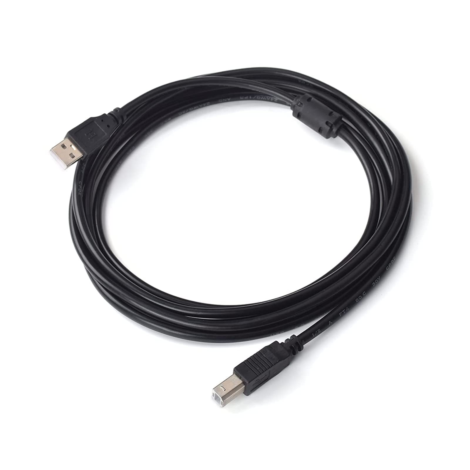 USB 2.0 Printer Cable A to B Male Cord - 6.6ft High-Speed Data Transfer Compatible with HP Deskjet, Envy, Laserjet, OfficeJet & PhotoSmart Printers - Perfect for Home Office, Small Business & School Printing Needs