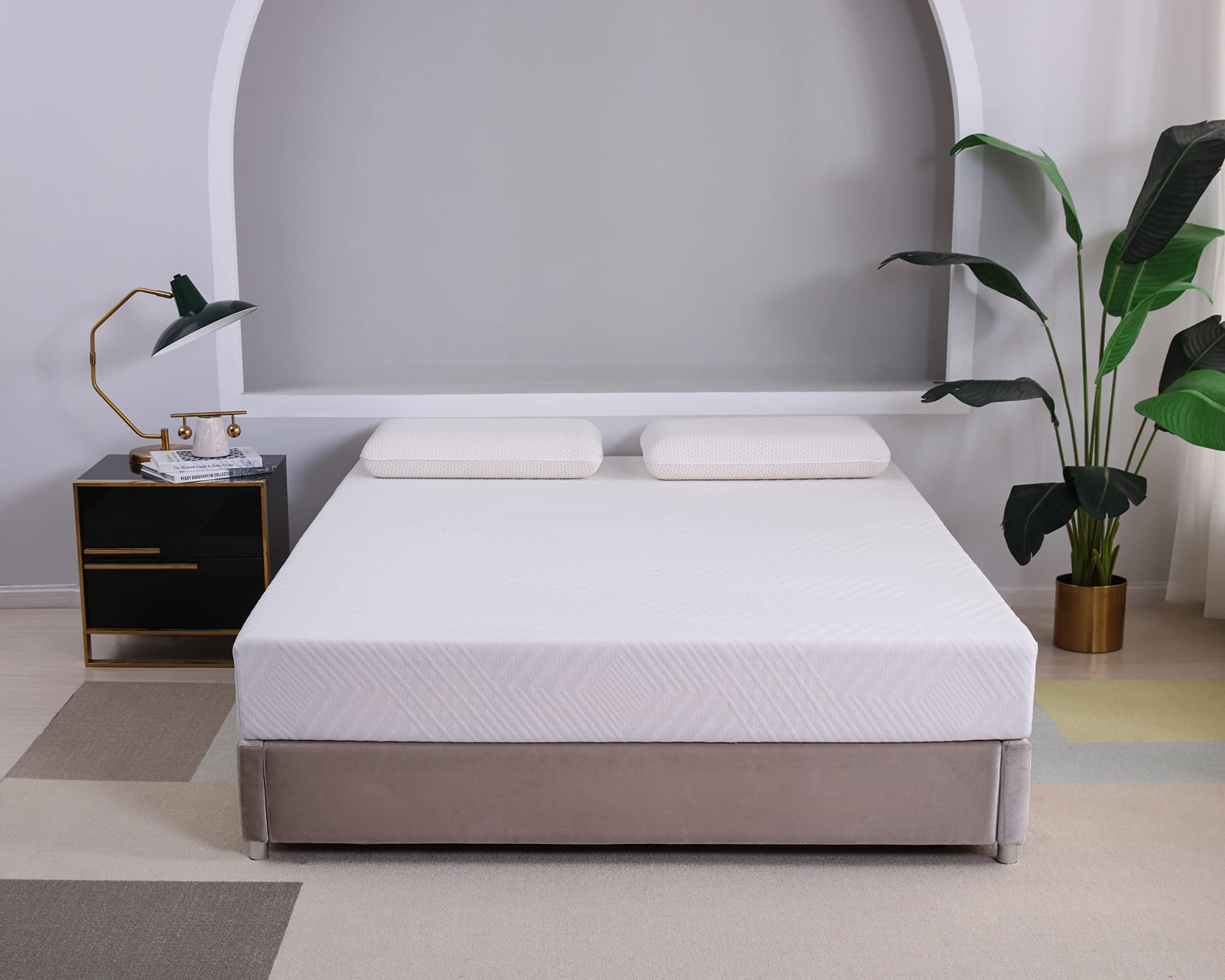 MLILY 8-Inch Green Tea Memory Foam Mattress - Cooling Gel Infused, CertiPUR-US Certified, Medium Firm Queen Size Mattress in a Box | 100% Made in USA | Perfect for Bedroom, Guest Room & Dorm Comfort