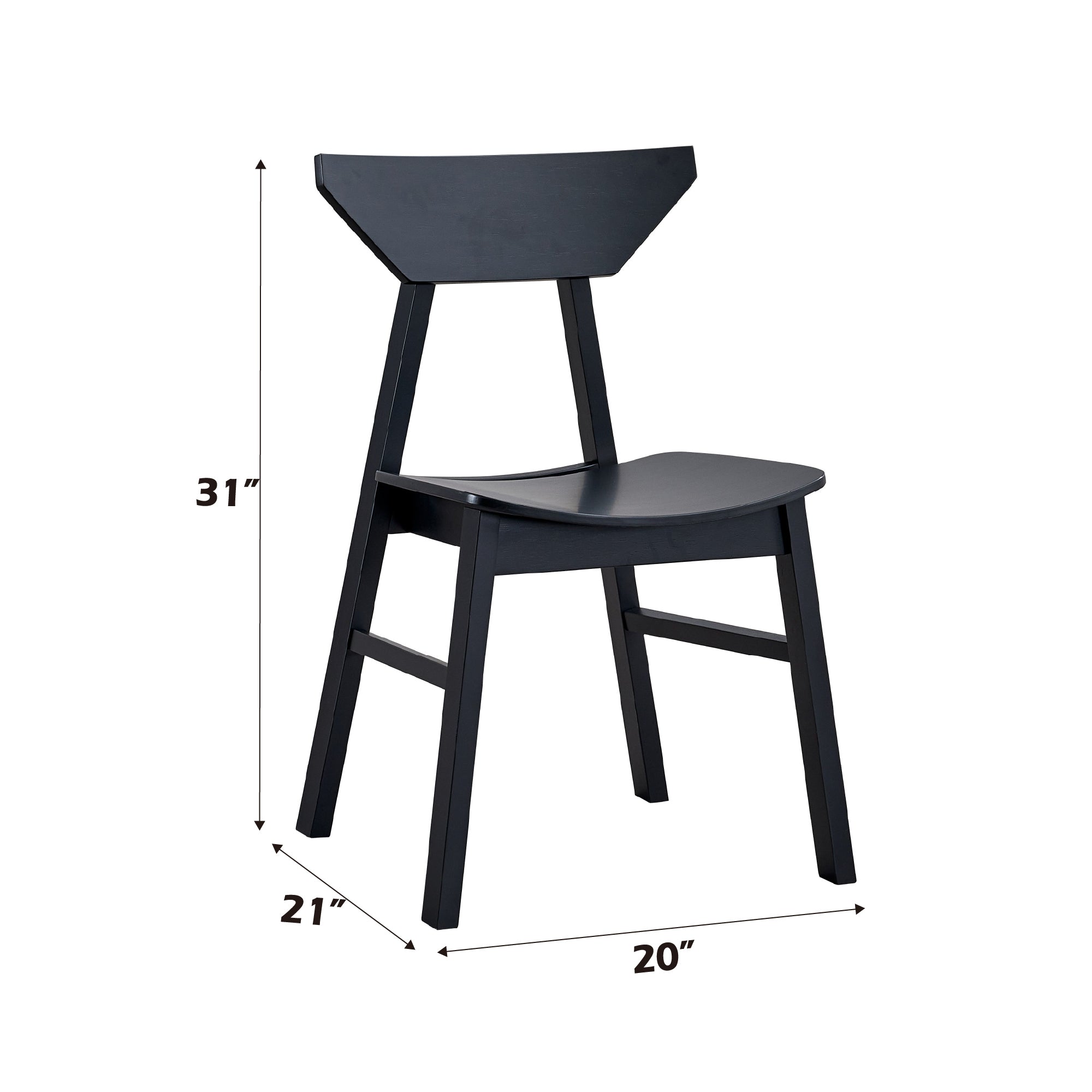 Briar Black Finish Side Chairs - Set of 4 Modern Dining Chairs for Kitchen, Dining Room, and Office Use