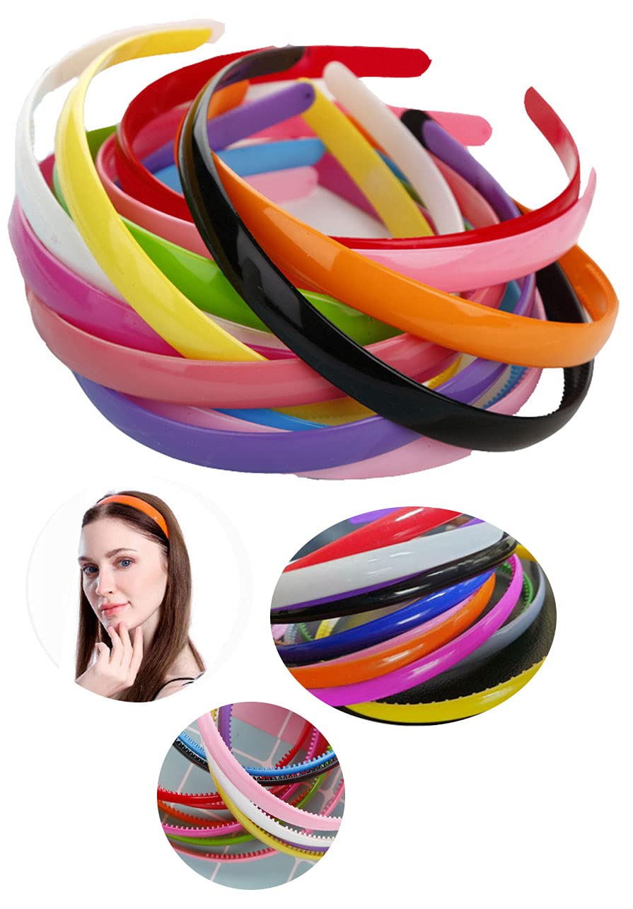 Stylish Plastic Hair Bands & Combs Set for Women & Girls - 6-Piece Hair Accessories Kit with Shine Headbands & Teeth Combs (Random Colors) - Perfect for School, Work, Parties & Daily Styling
