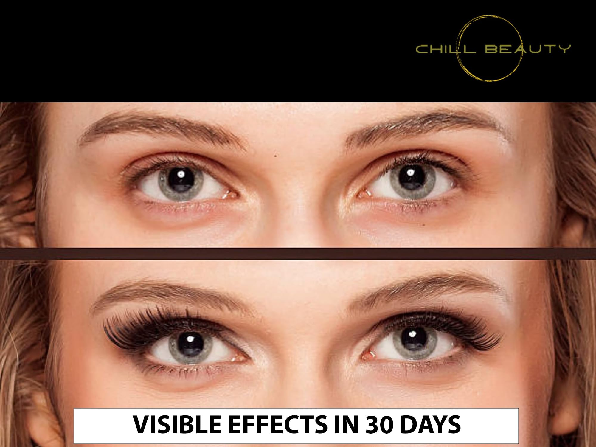 CHILL BEAUTY Eyelash Growth Serum for Longer Lashes & Eyebrows - Fast Acting Lash Booster Serum - Natural Lash Enhancer for Thicker, Fuller Eyelashes - Perfect for Daily Use & Special Occasions