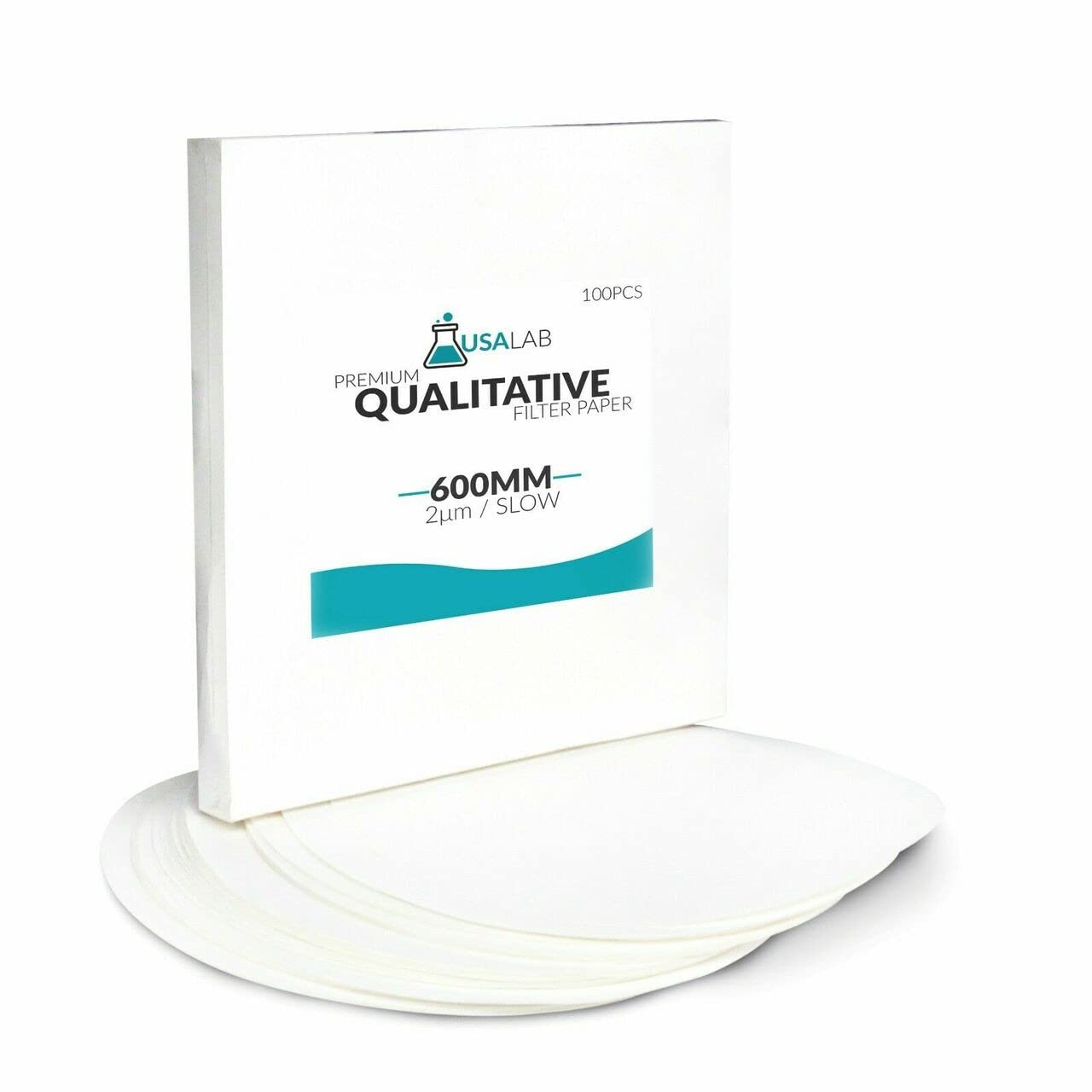 Premium Qualitative Filter Paper - Slow 2 Micron (2μm) Pore Size - Laboratory Grade for Precise Filtration - Multiple Sizes Available - Made in USA - Ideal for Chemical Analysis, Lab Testing & Sample Preparation