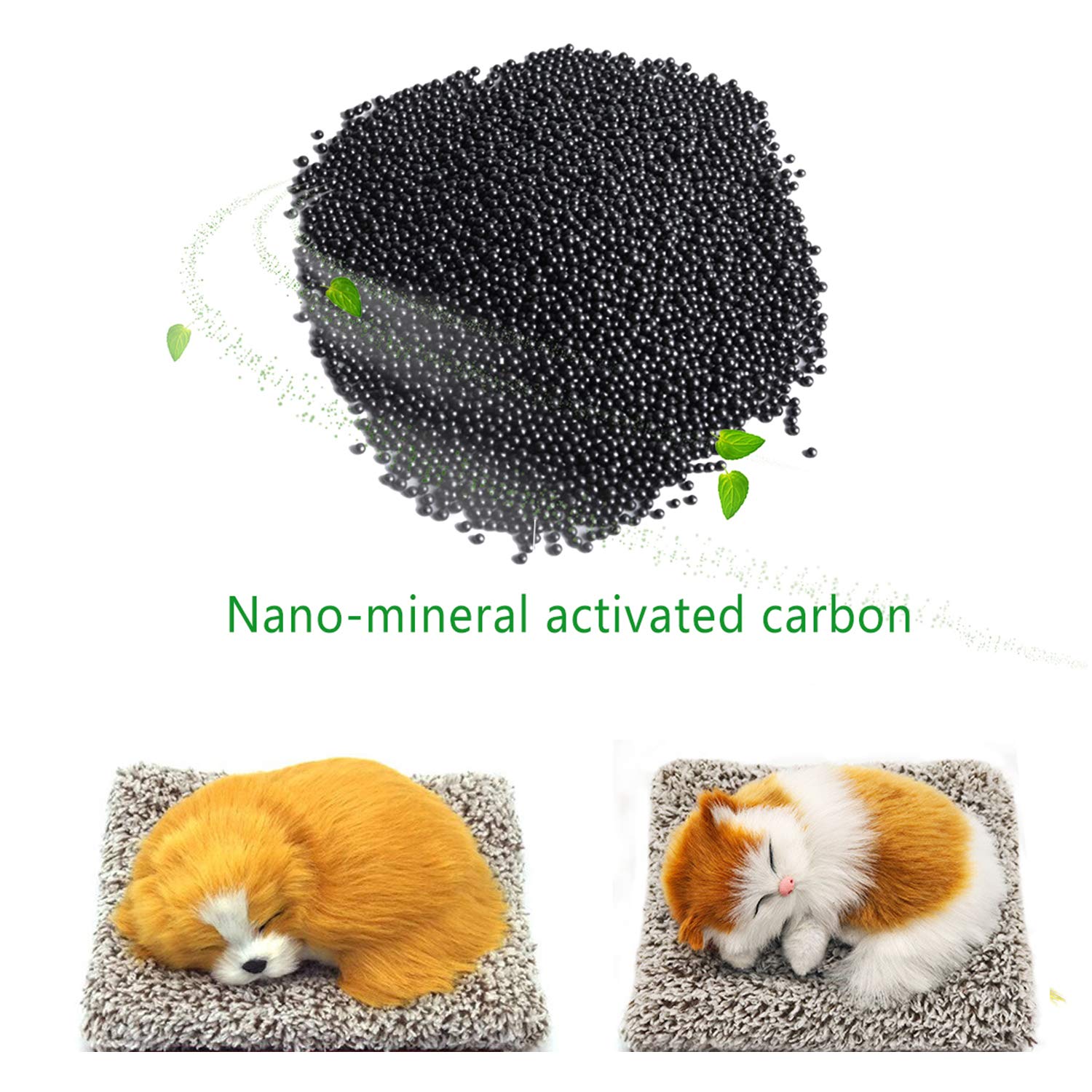 Ergocar Bamboo Charcoal Air Purifying Bags - Cute Animal Car Air Freshener & Odor Eliminator | Natural Dehumidifier for Cars, Home, Closet | Yellow-White Cat Design for Fresh Air & Moisture Control