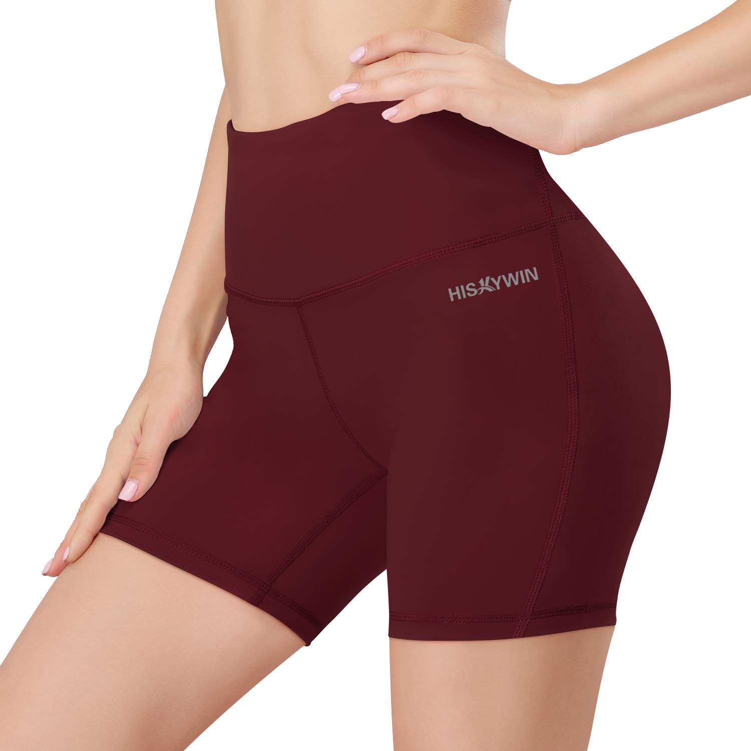 HISKYWIN High Waist Yoga Shorts for Women - 5