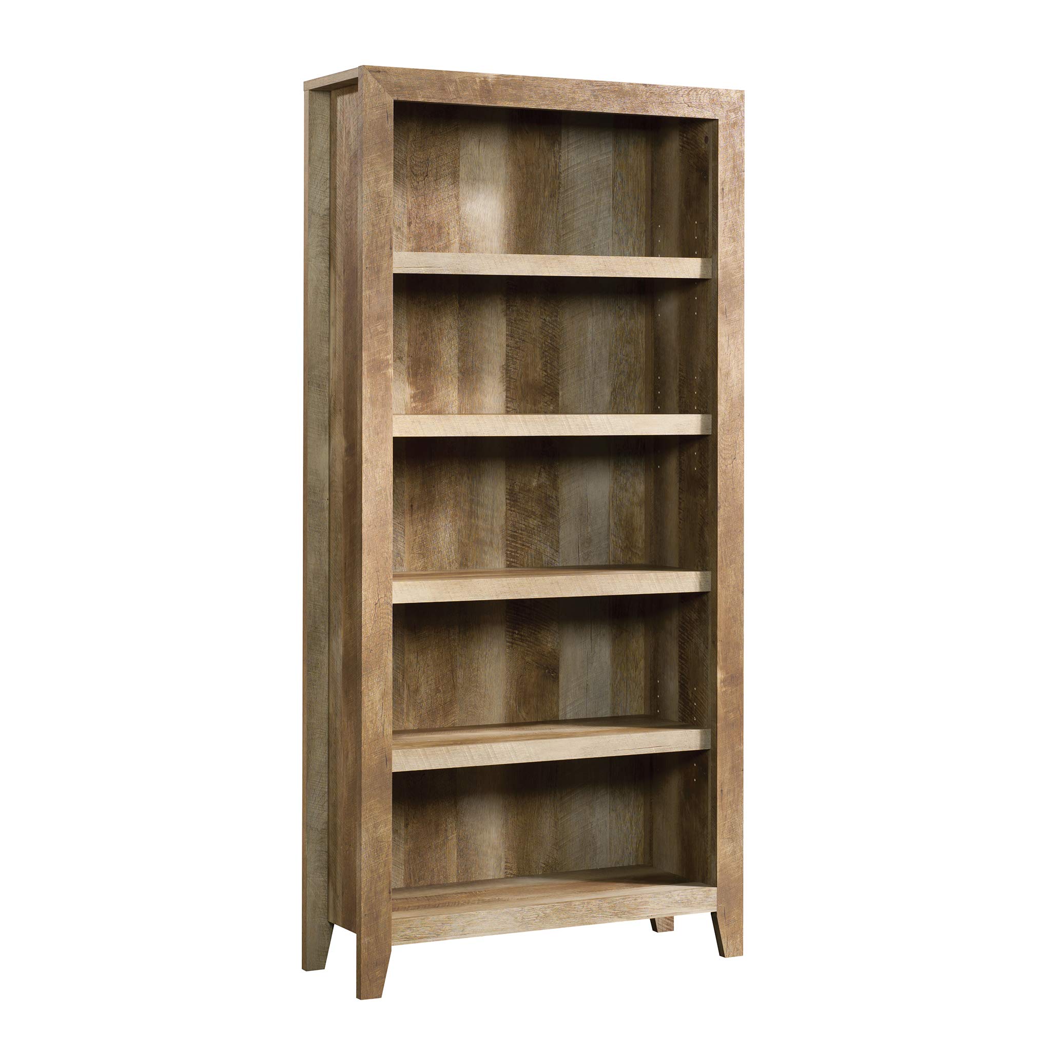 Sauder Dakota Pass 5-Shelf Bookcase with Desk - Craftsman Oak Finish - Home Office & Study Room Furniture for Books, Decor & Workspace