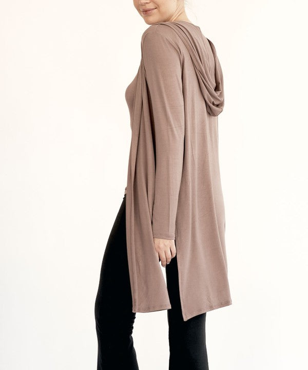 Bamboo Slim Cardigan with Hoodie - Lightweight & Eco-Friendly Women's Sweater for Casual Wear, Lounge & Travel