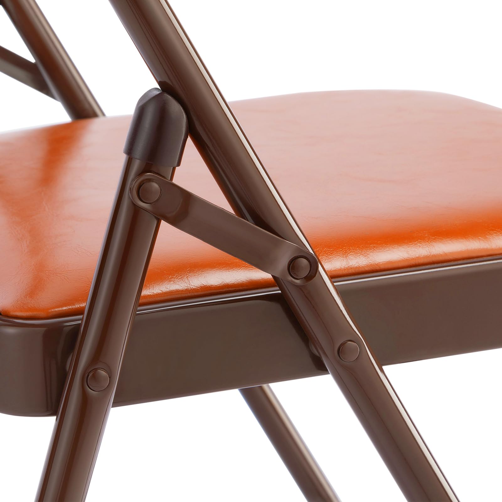 SKOK 4 Pack Padded Folding Chairs with Upholstered Seat & Back Cushion - Stackable Metal Frame Foldable Chairs for Indoor Outdoor Use - Perfect for Weddings, Parties, Events, Banquets & Home Decor