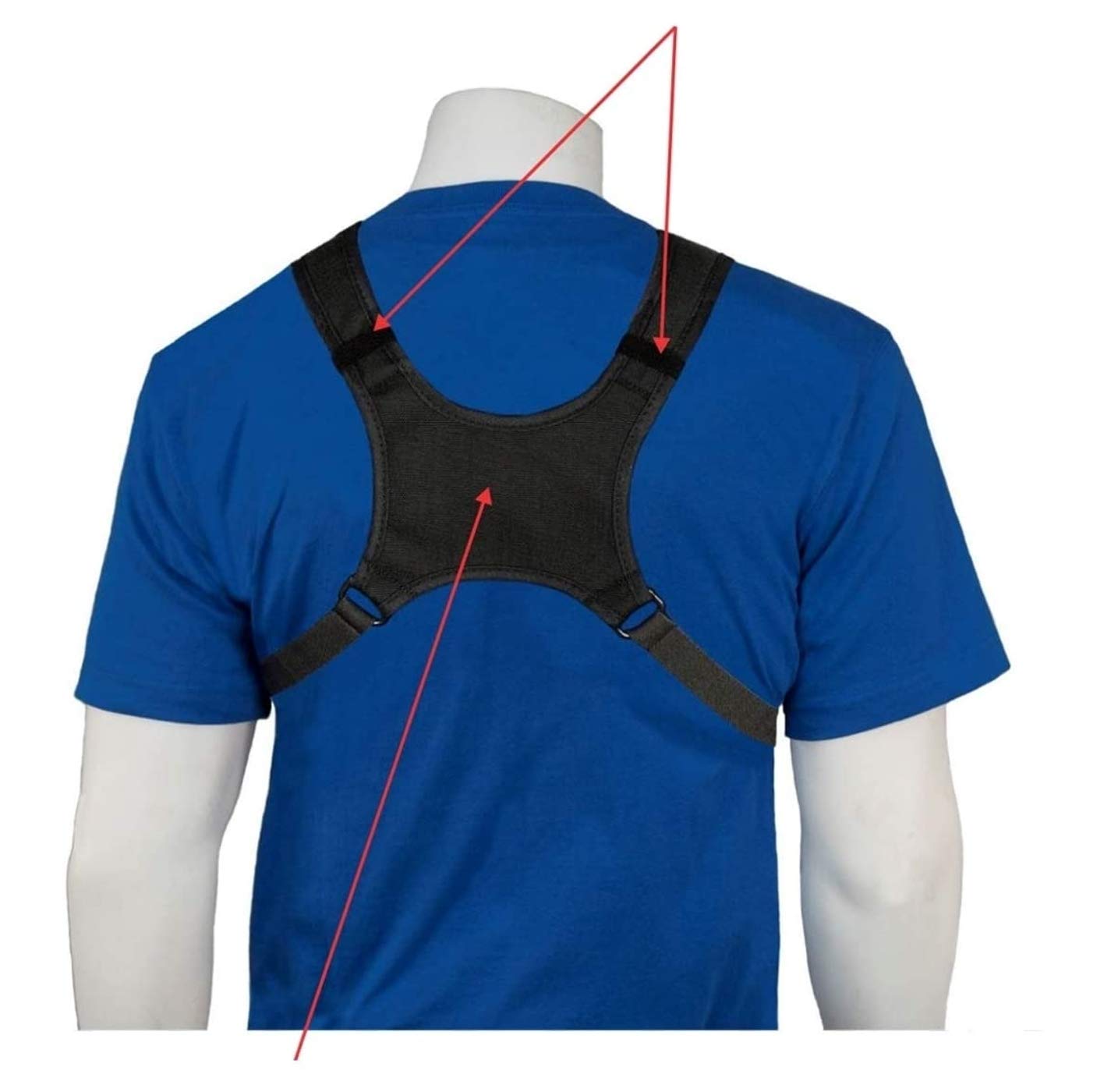 RCH-601D Adjustable Double Radio Chest Harness Shoulder Holster - Fits 4.75