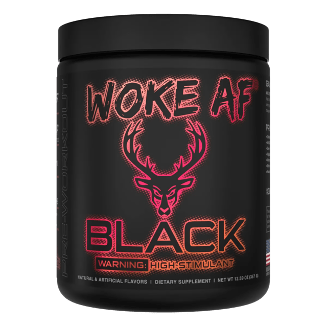 Bucked Up Woke AF Black Pre Workout Powder - Energy & Focus Supplement for Gym, Fitness & Bodybuilding - Best Pre-Workout for Men & Women