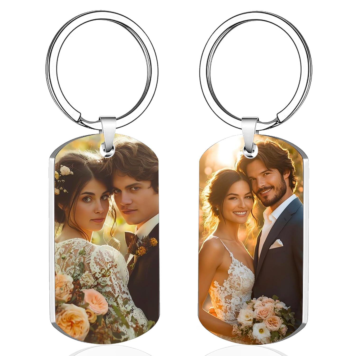 Custom Double-Sided Photo Keychain - Personalized Gift for Girlfriend, Boyfriend, Couples - Perfect for Anniversaries, Birthdays & Everyday Carry