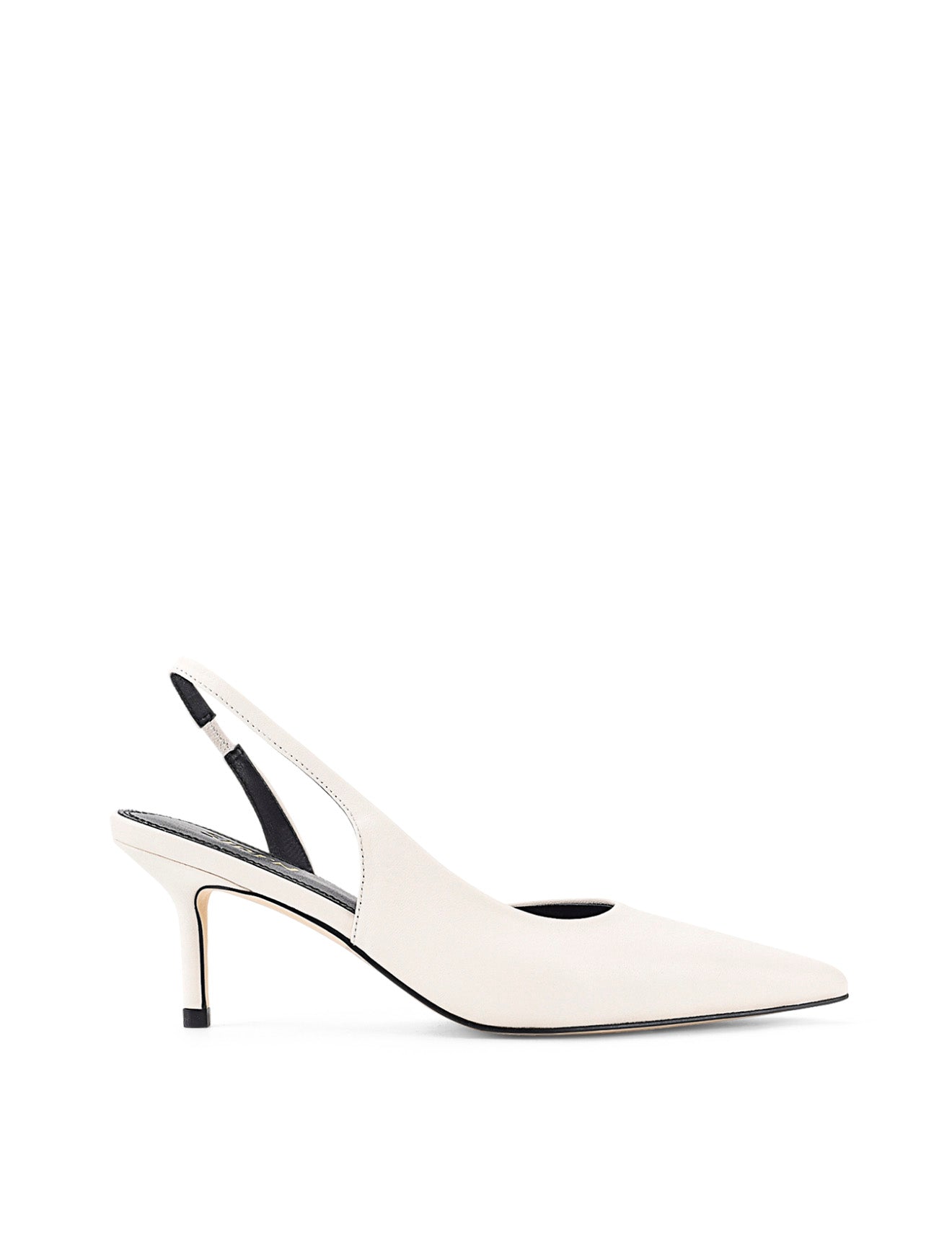 Yoselyn Dorsay Women's Slingback Heels - Comfortable White Leather Pumps for Work, Party & Wedding | Elegant Dress Shoes for Office & Special Occasions