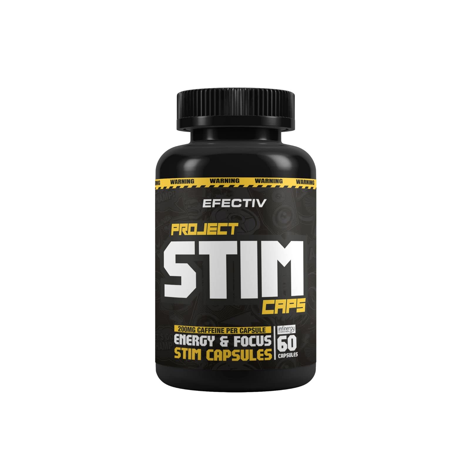 Efectiv Nutrition Project Stim 60 Capsules - Premium Pre-Workout Supplement for Energy & Focus - Ideal for Gym, Fitness & Bodybuilding Training