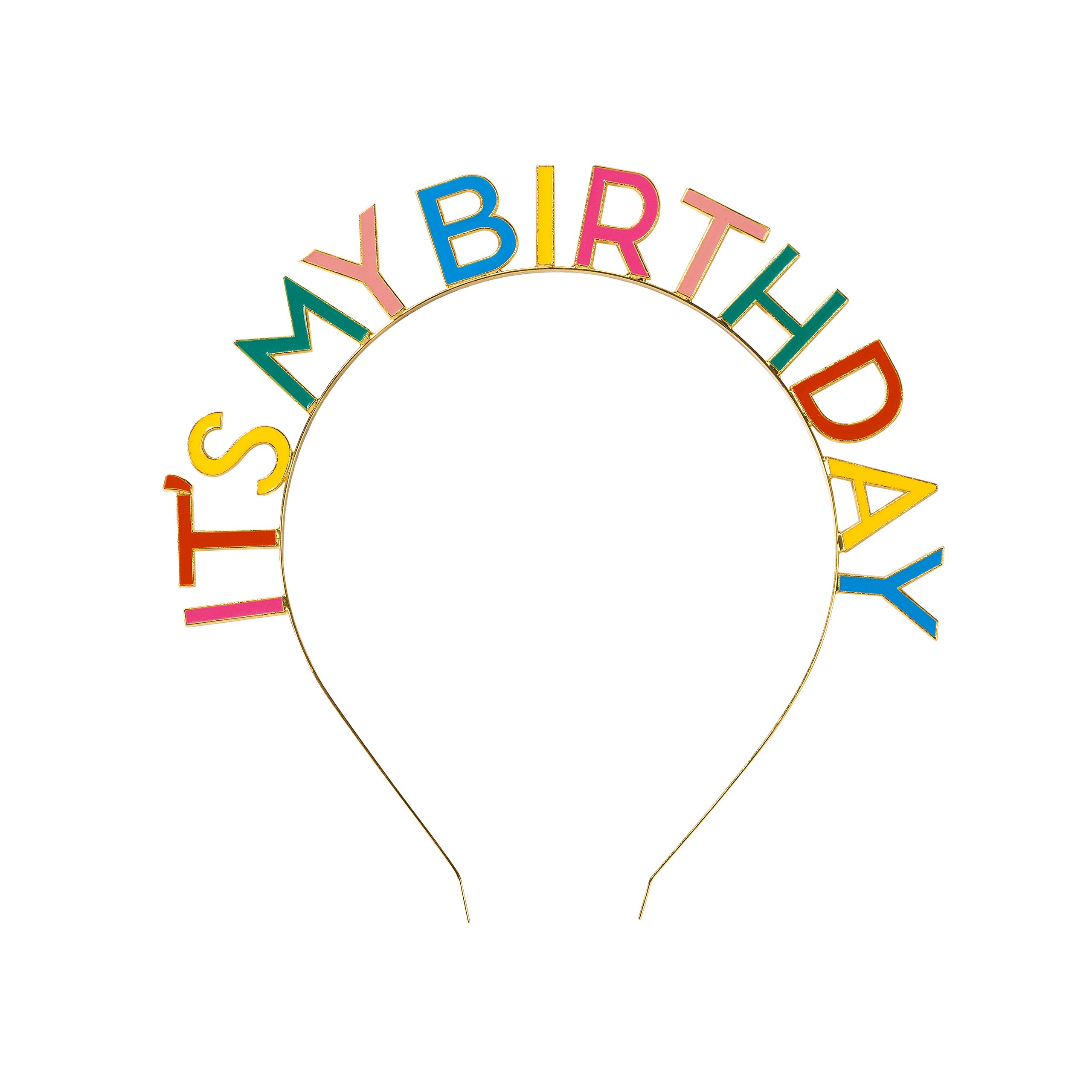 Talking Tables RAIN Rainbow 'It's My Birthday' Alloy Headband - Colorful Birthday Party Hair Accessory for Women & Girls - Perfect for Birthday Celebrations, Festivals & Costume Parties