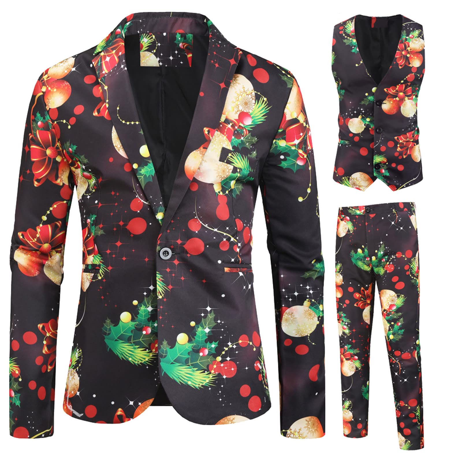 Men's Summer Beach Jacket Set - Printed Vest & Pants Jogging Suit for Casual Wear, Vacation & Outdoor Activities | Fashionable Christmas Gift for Men
