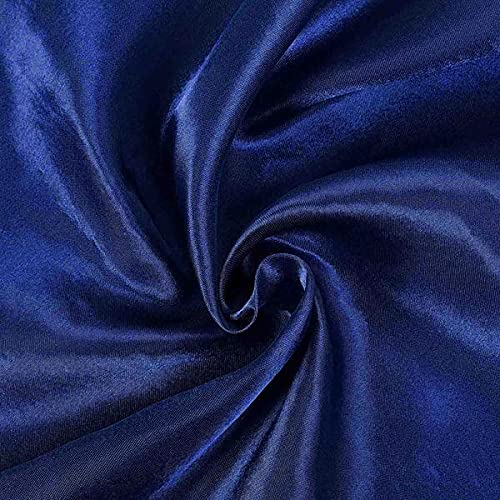 BalsaCircle 108-Inch Navy Blue Round Satin Tablecloth - Elegant Wedding, Party, Catering, Kitchen, Dining Event Table Cover for Home & Commercial Use