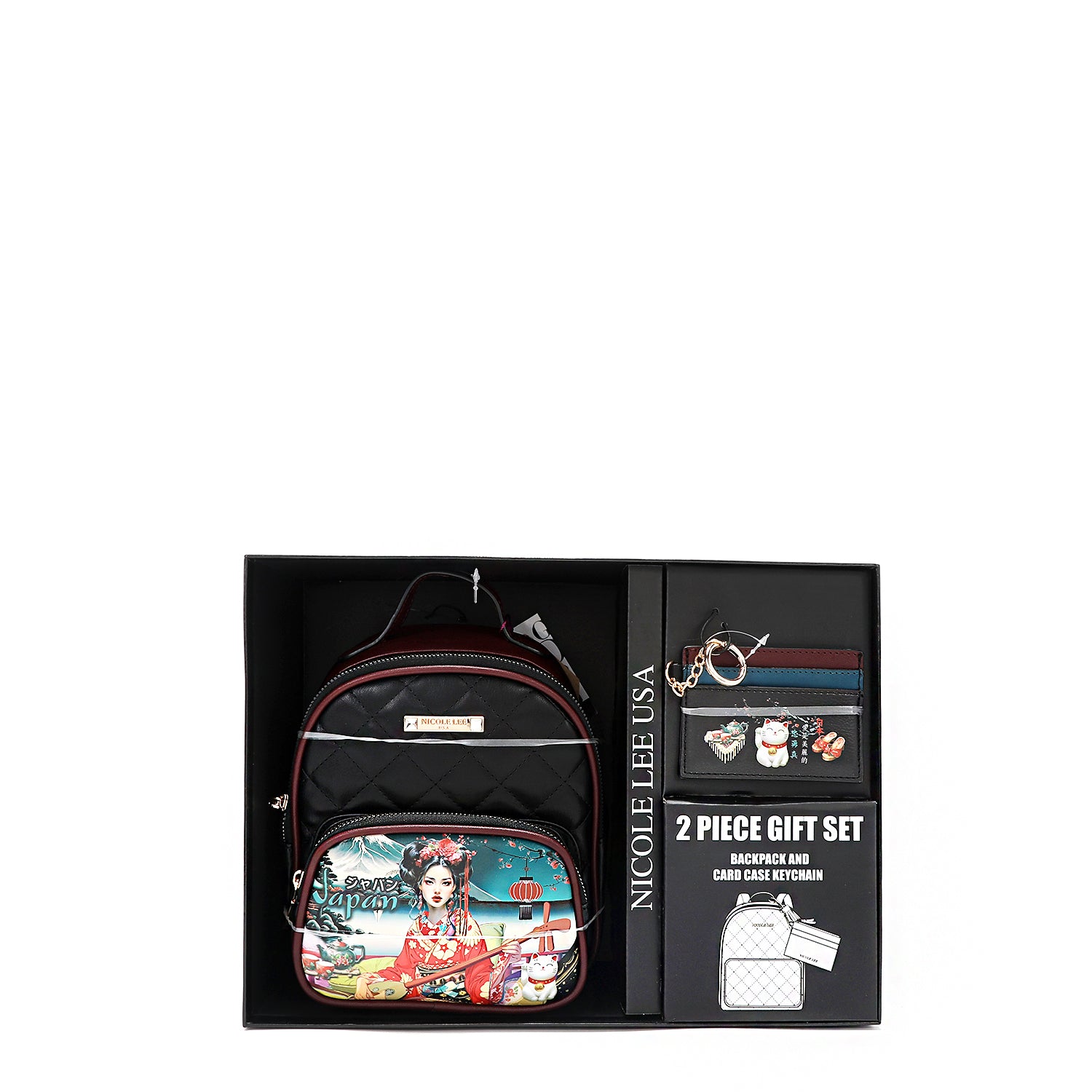 2 Piece Gift Set - Mini Backpack & Card Holder Wallet for Women | Perfect for Travel, Shopping & Daily Use